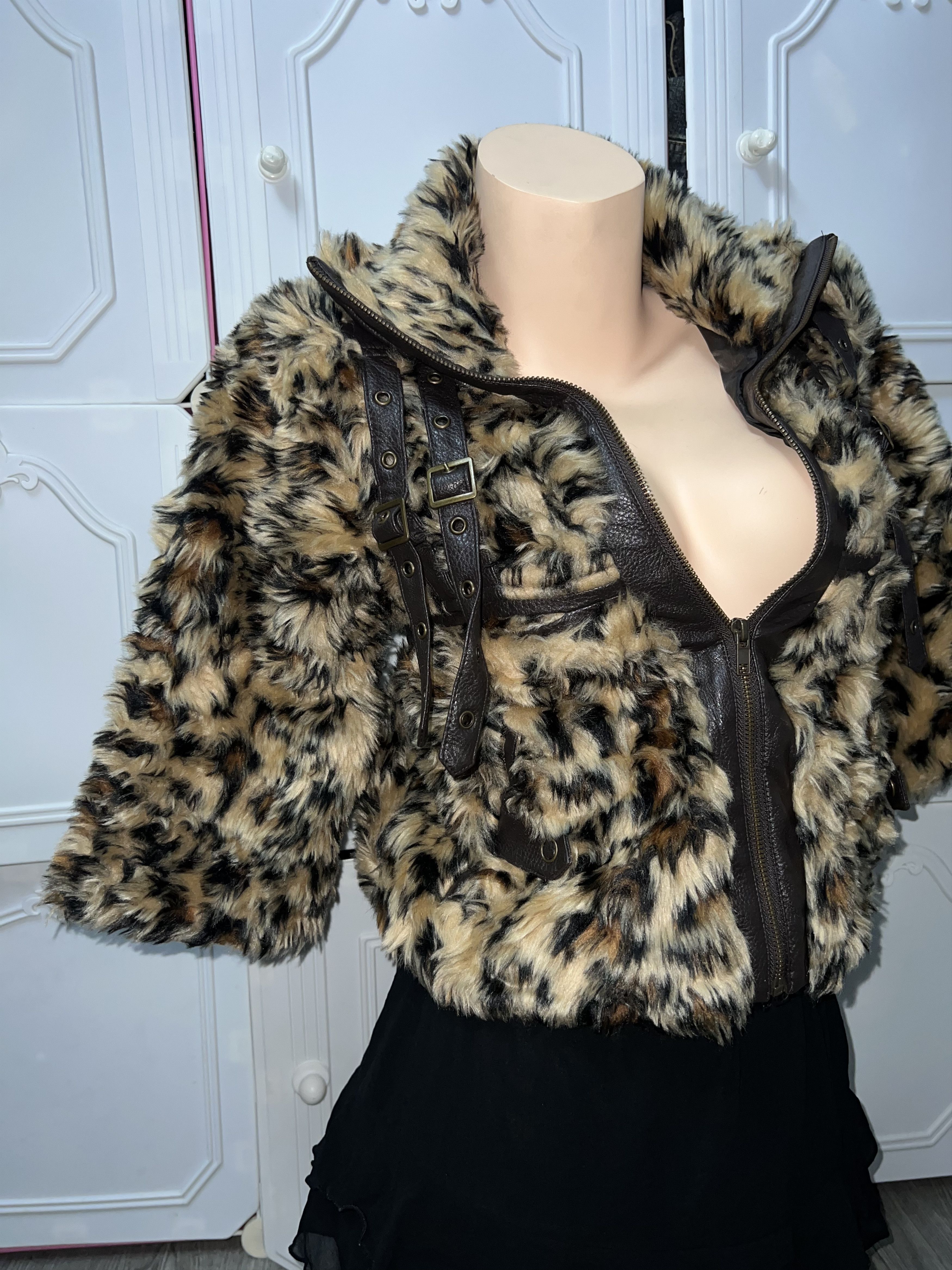 Japanese Brand Rare JSG leopard fur crop jacket 🐆 Size S / US 4 / IT 40 - 10 Thumbnail
