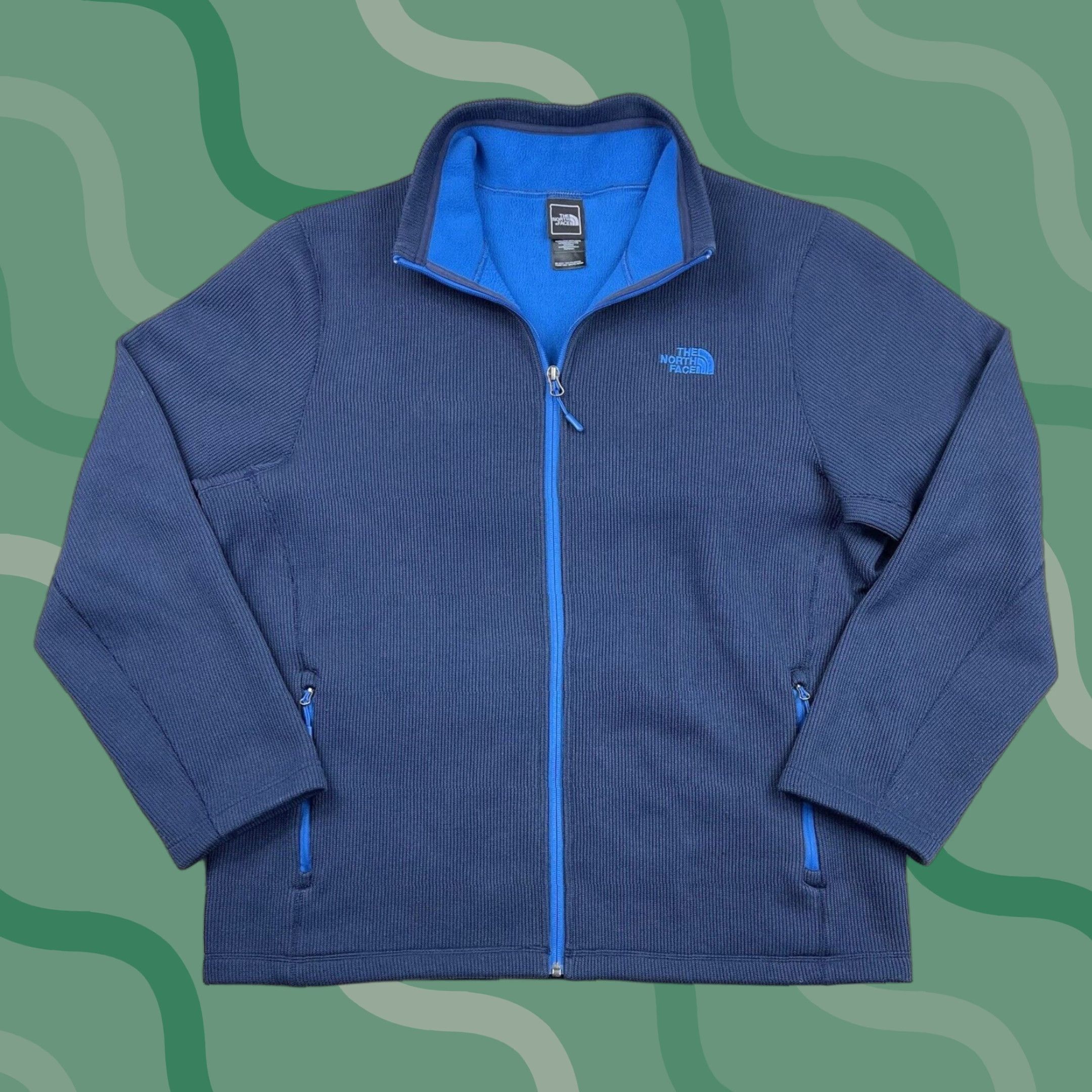 The North Face The North Face Mens XL Jacket Fleece Lined Full Zip Ski Heavy Knit Sweater Nice Blue Size US XL / EU 56 / 4 - 1 Thumbnail