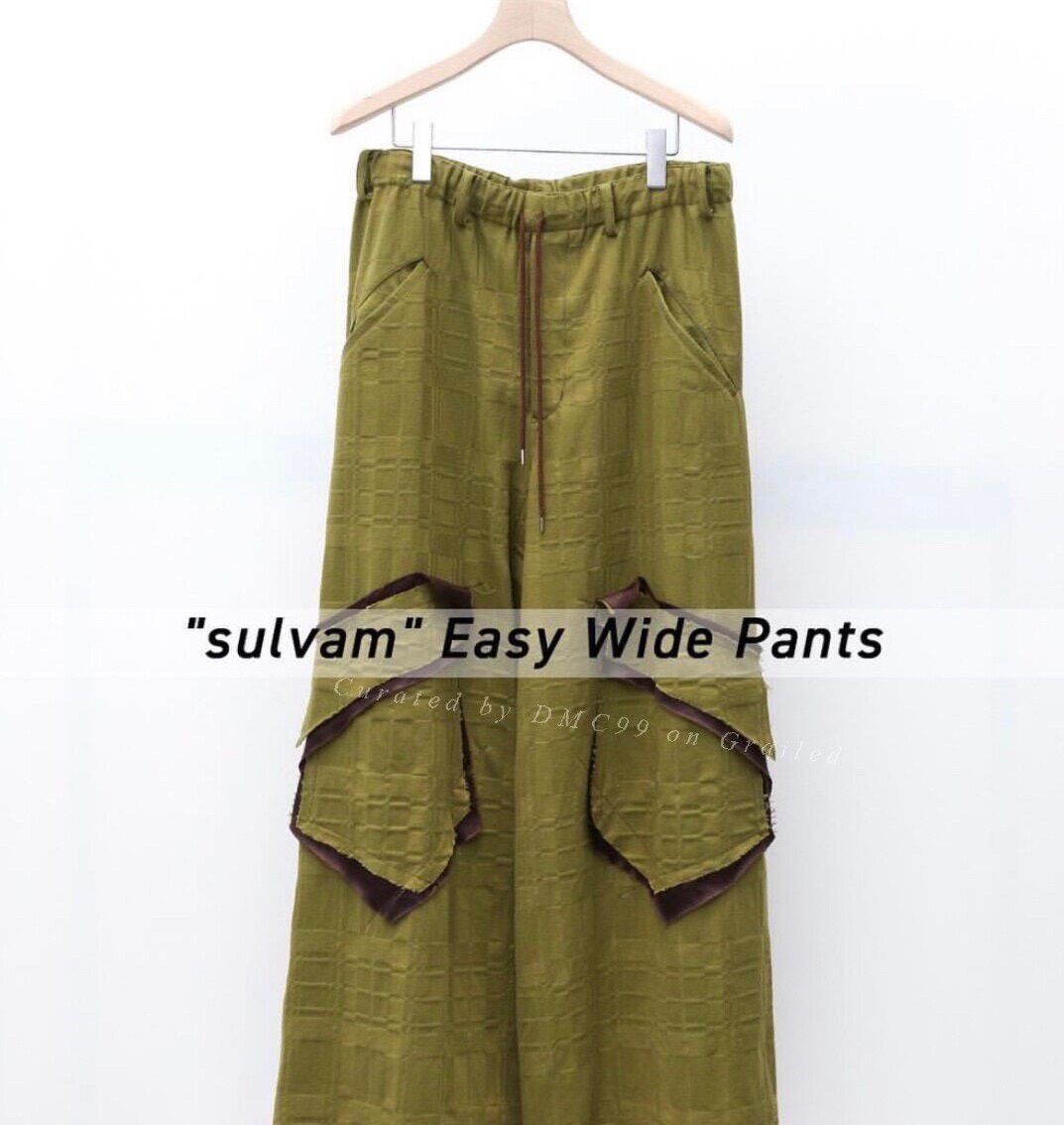 Sulvam Sulvam 18AW Cupro Subtle Pattern Wide-Leg Pants Size US 30 / EU 46 - 1 Thumbnail