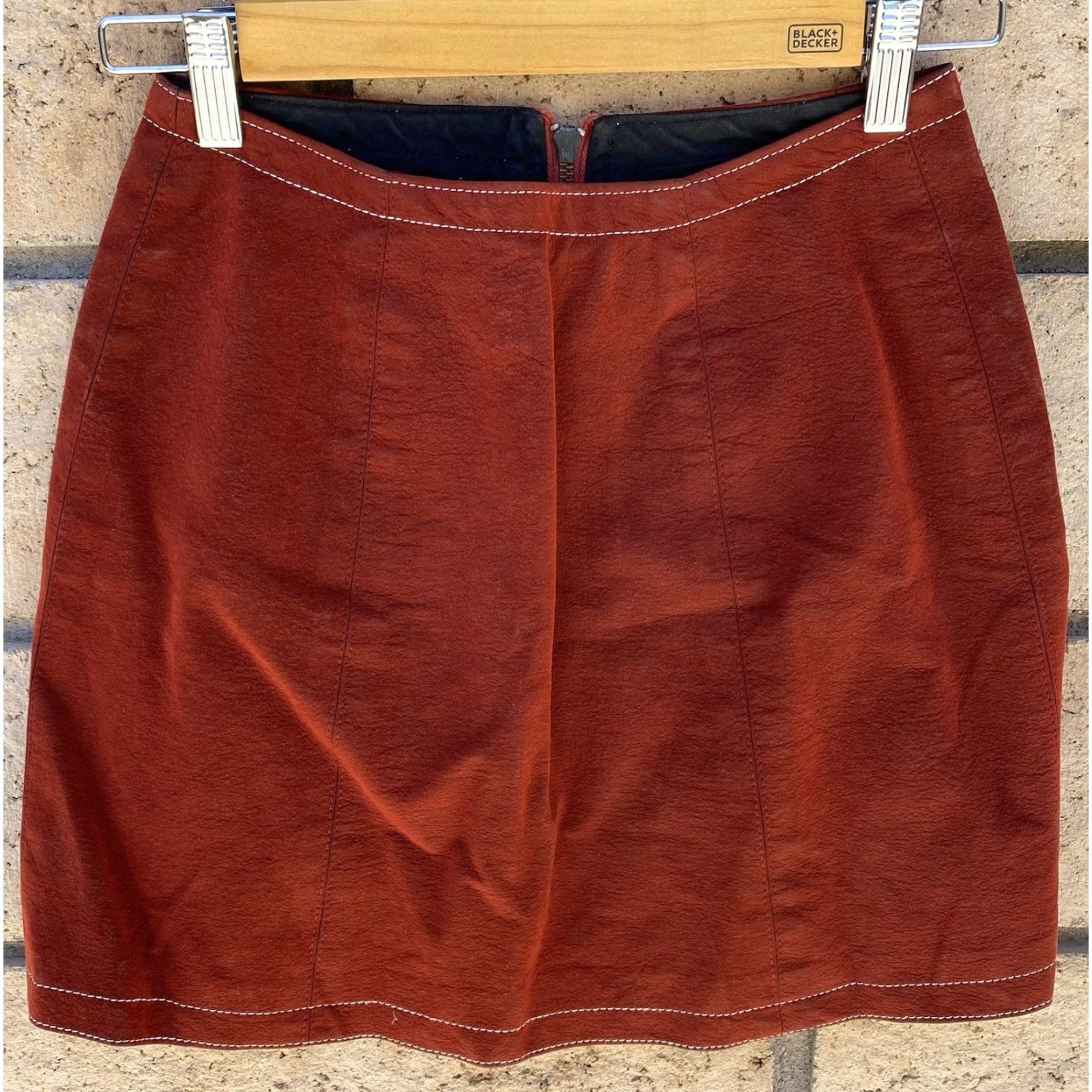 Vintage VINTAGE Rough Rider Napa Calif Mini Skirt Western Hippy Cowgirl Sz 5/6 Brown Cotton Blend 1970s Mens Womens Girls? Size 28" / US 6 / IT 42 - 4 Thumbnail