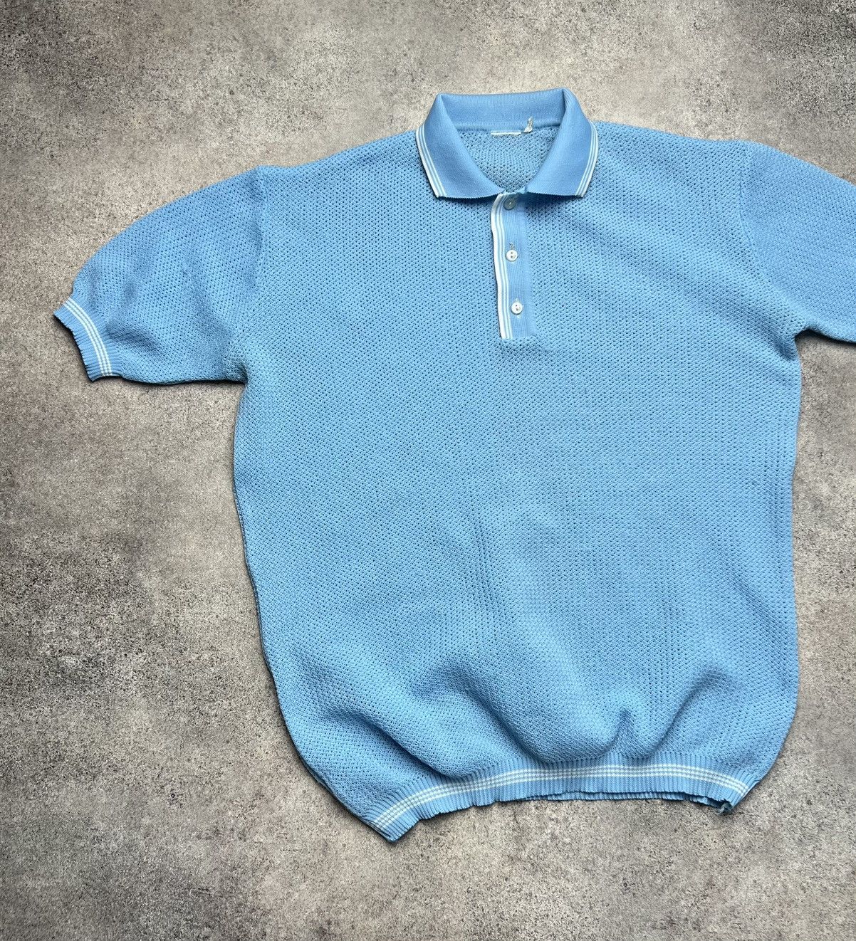 Japanese Brand × Vintage Vintage Japanese knit mesh retro polo shirt Size US L / EU 52-54 / 3 - 2 Thumbnail