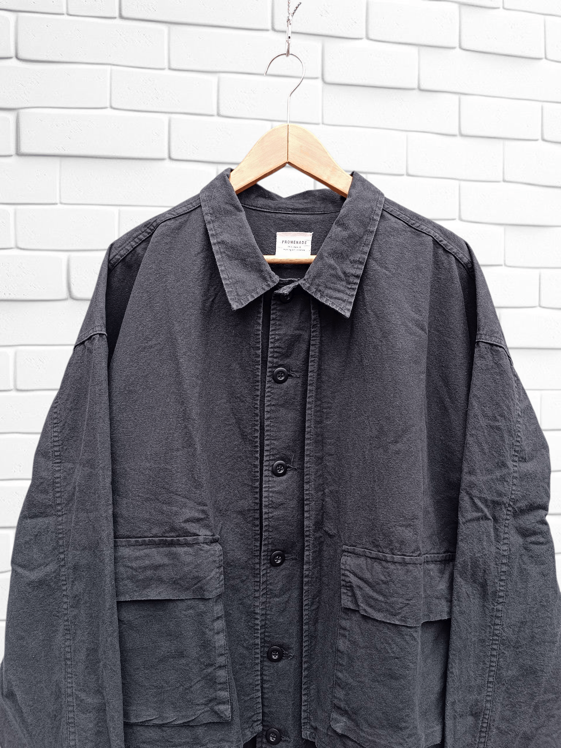 Japanese Brand Black Utility Chore Jacket Double Layer Yohji Issey Style Size US L / EU 52-54 / 3 - 4 Thumbnail