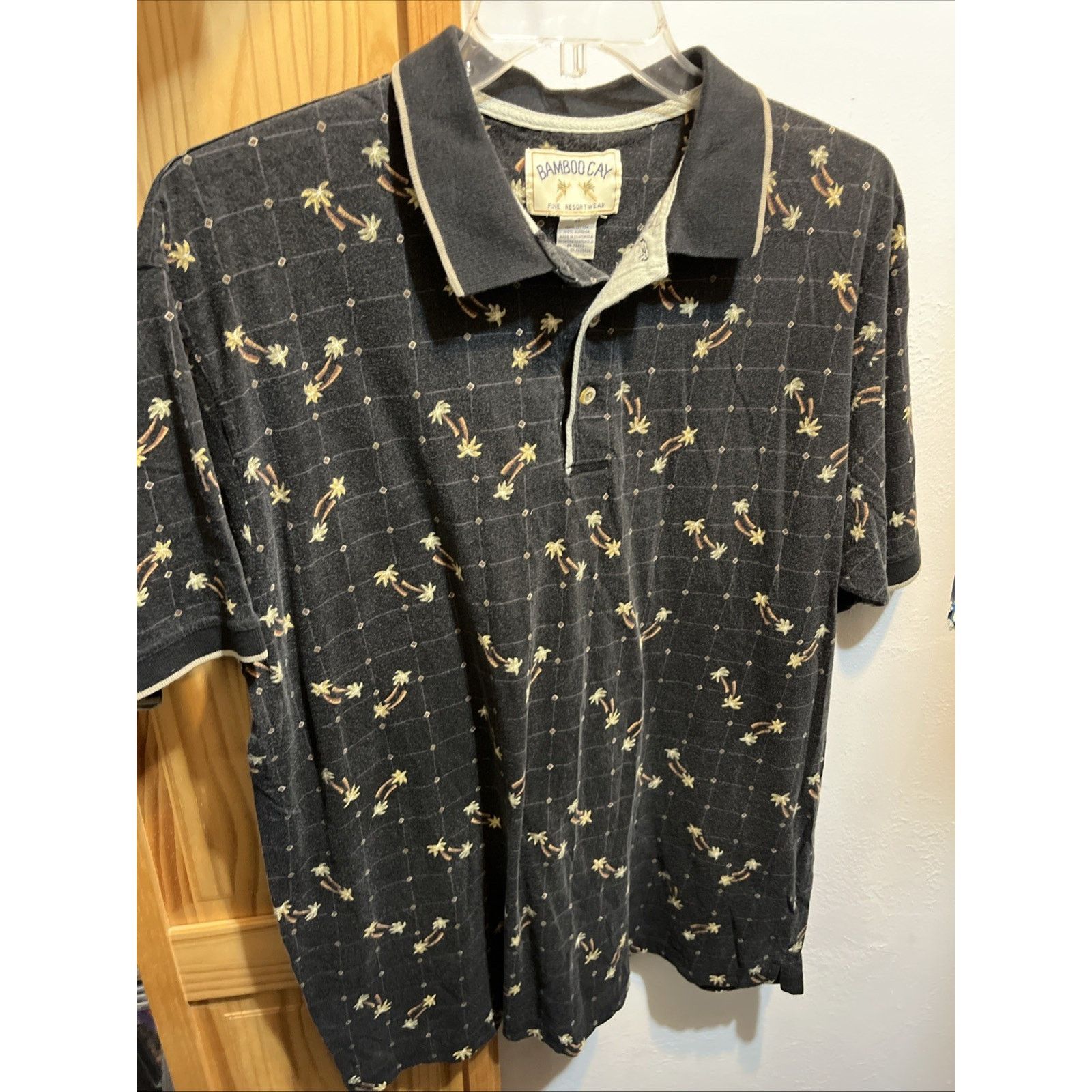 Other Bamboo Cay Polo Shirt Men’s XL Black Floral Hawaiian SS Size US XL / EU 56 / 4 - 10 Thumbnail