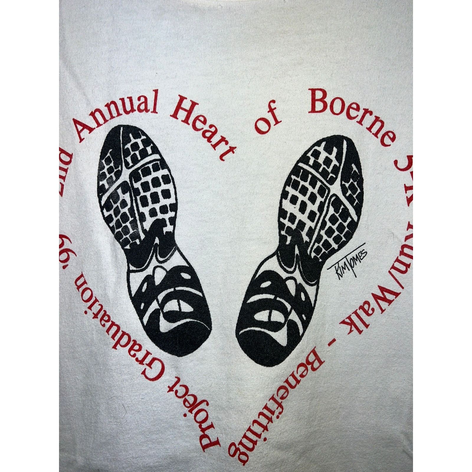 Anvil Vintage 5K Run Long Sleeve Shirt Heart Of Boerne Tee 90s XL Size US XL / EU 56 / 4 - 3 Thumbnail