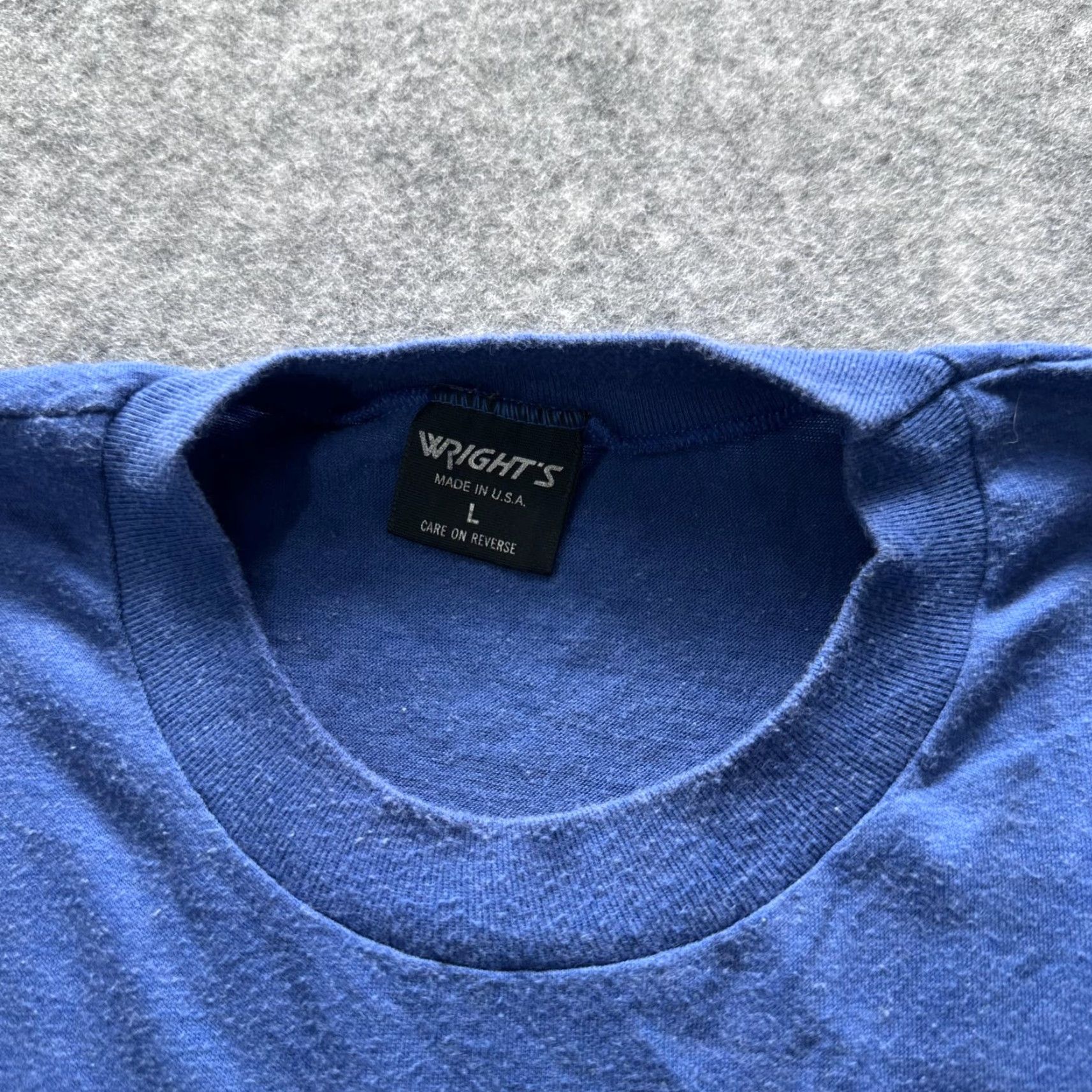 Vintage VINTAGE Wright's Shirt Mens Large Blue Sleeveless Muscle Tee Made USA Shirt Size US L / EU 52-54 / 3 - 2 Thumbnail