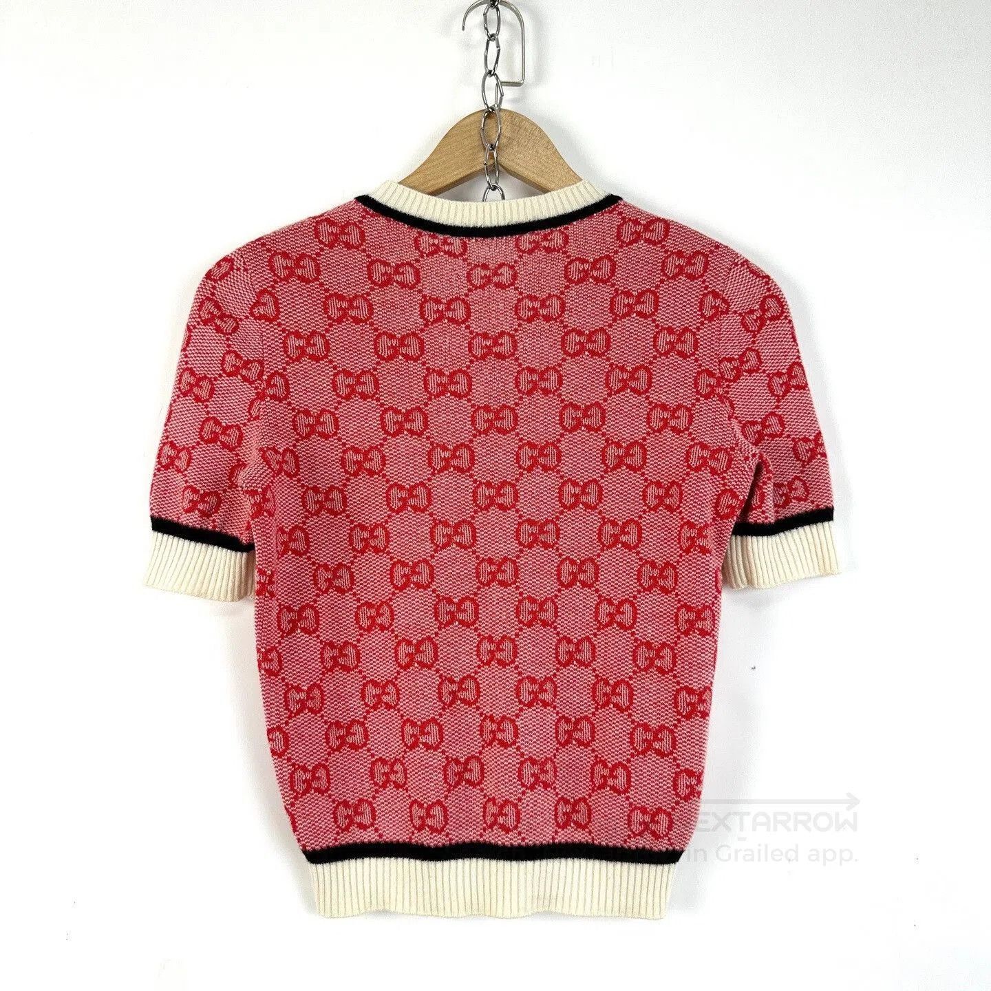 Gucci Gucci Red GG Knit Short Sleeve. Size XS / US 0-2 / IT 36-38 - 2 Thumbnail