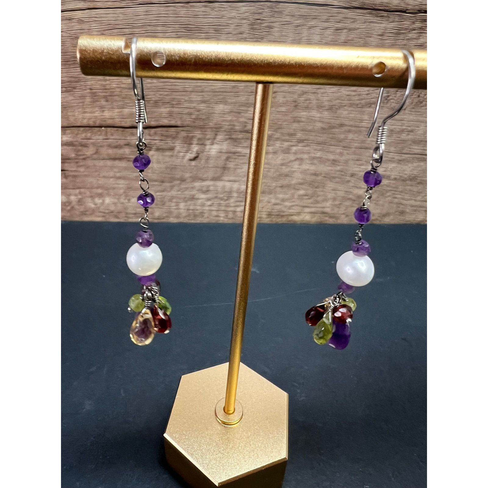 Other Multi gemstone cluster dangle earrings in sterling silver Size ONE SIZE - 10 Thumbnail