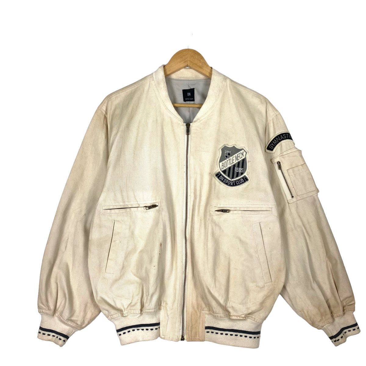 Japanese Brand Vintage Bottle Neck Sports Club Bomber Jacket Size US L / EU 52-54 / 3 - 1 Thumbnail
