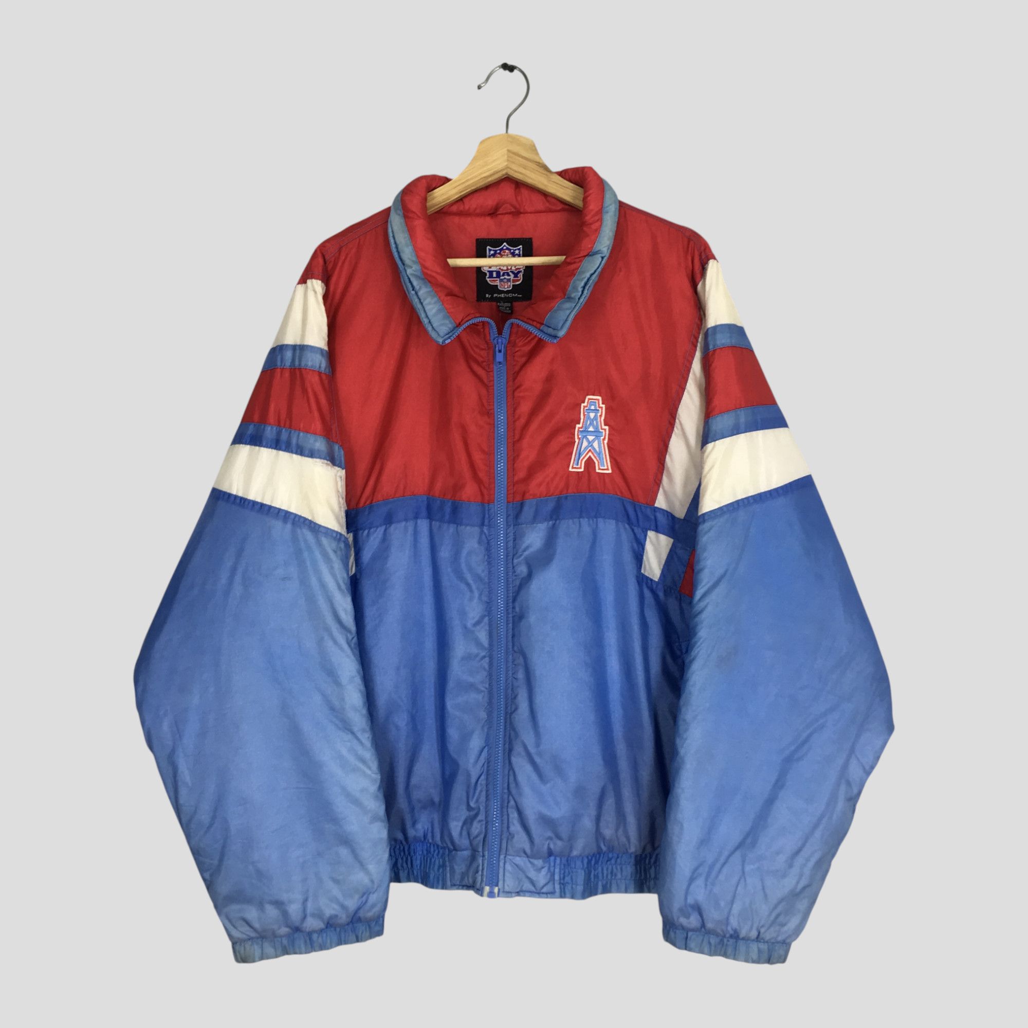 NFL Vintage 90's Houston Oilers NFL Football Sport Team Jacket Size US XXL / EU 58 / 5 - 2 Thumbnail