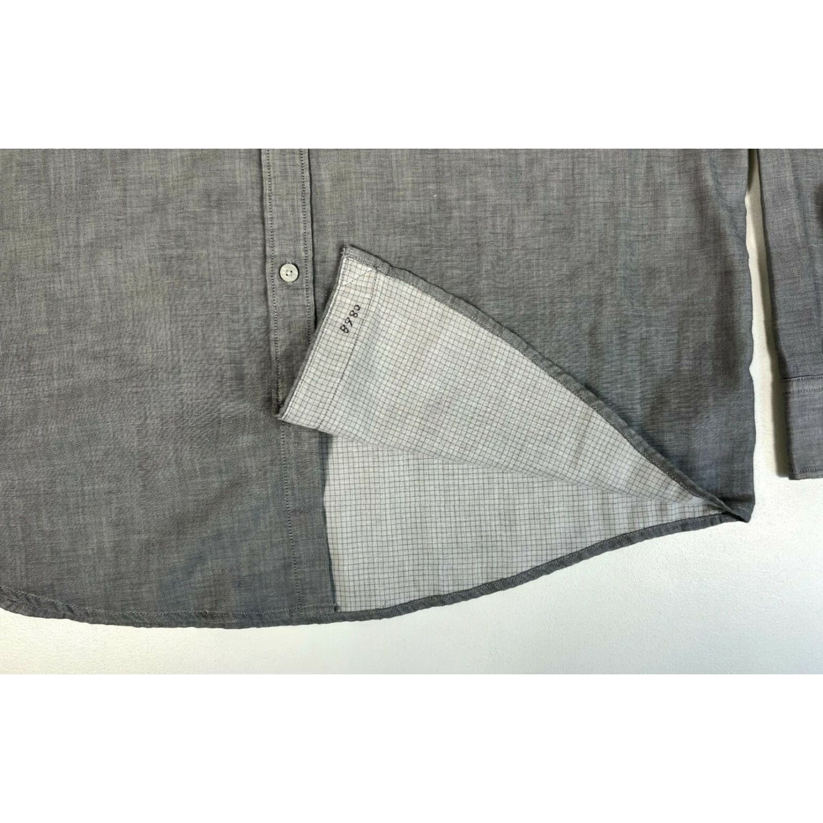 UNTUCKit UNTUCKit Valadige Button-Up Shirt Men's Regular 2XL Gray 100% Cotton Long Sleeve Collared Solid Shirt Men’s VALADIGE 33980 Size US XXL / EU 58 / 5 - 7 Thumbnail