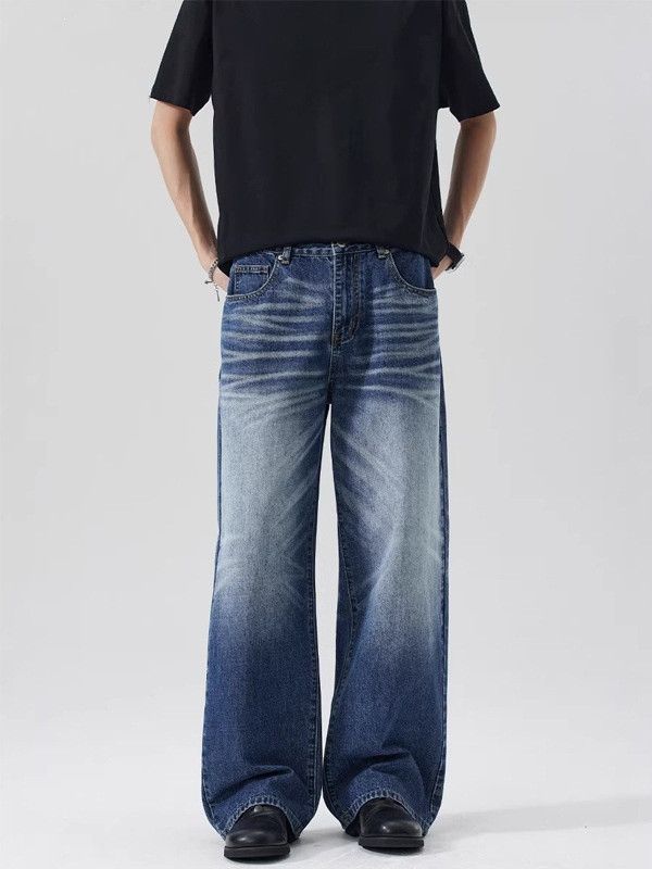 Japanese Brand Washed whiskered straight leg jeans for men Size US 32 / EU 48 - 1 Thumbnail