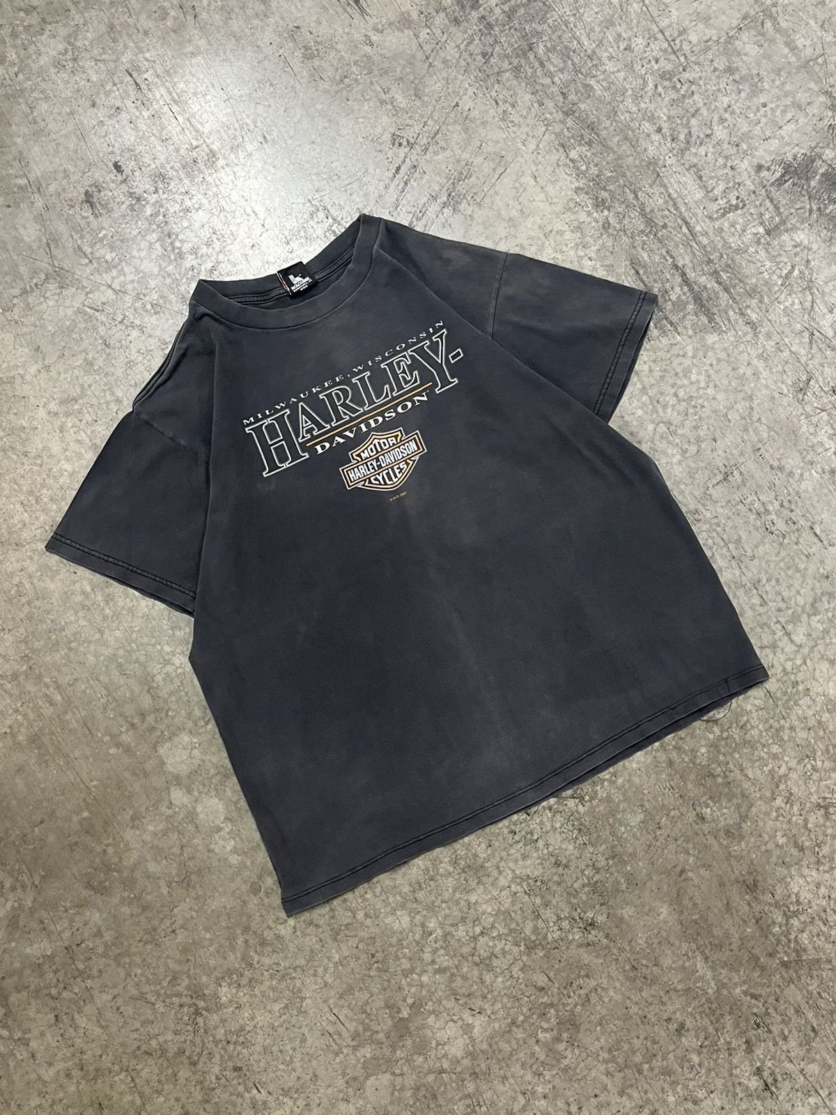 Harley Davidson × Vintage Harley Davidson vintage 90s perfectly sun faded tee shirt Size US XL / EU 56 / 4 - 1 Thumbnail