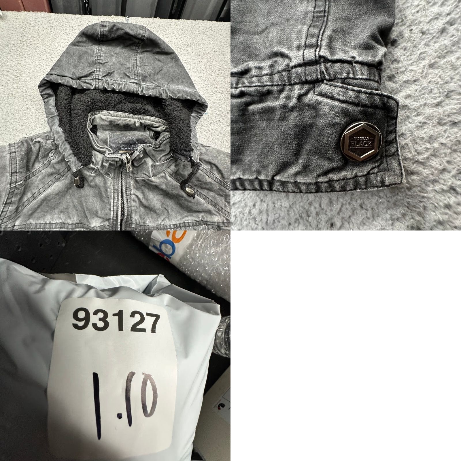BKE BKE Buckle Slashed Fleece Lined Hooded Jacket Mens Medium Gray Full Zip Pockets Size US M / EU 48-50 / 2 - 9 Thumbnail
