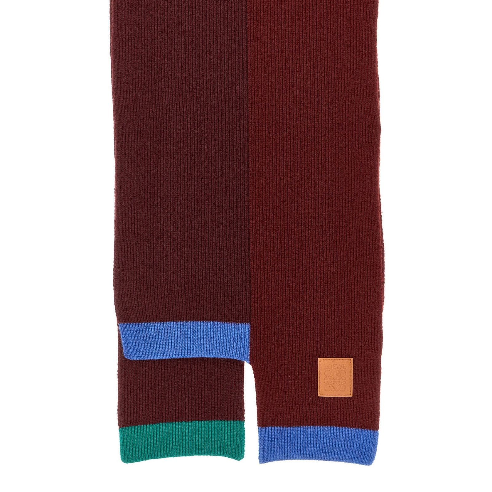 Loewe LOEWE $690 Dark Green/Red Wool Scarf New & Authentic Size ONE SIZE - 2 Thumbnail