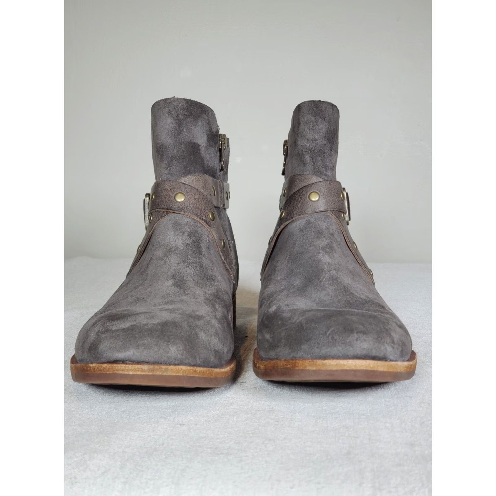 Vintage Kork Ease Kanai Boots K69038 Gray Suede Leather Side Zip Ankle Womens US 9.5 M Size US 10 / IT 40 - 7 Thumbnail