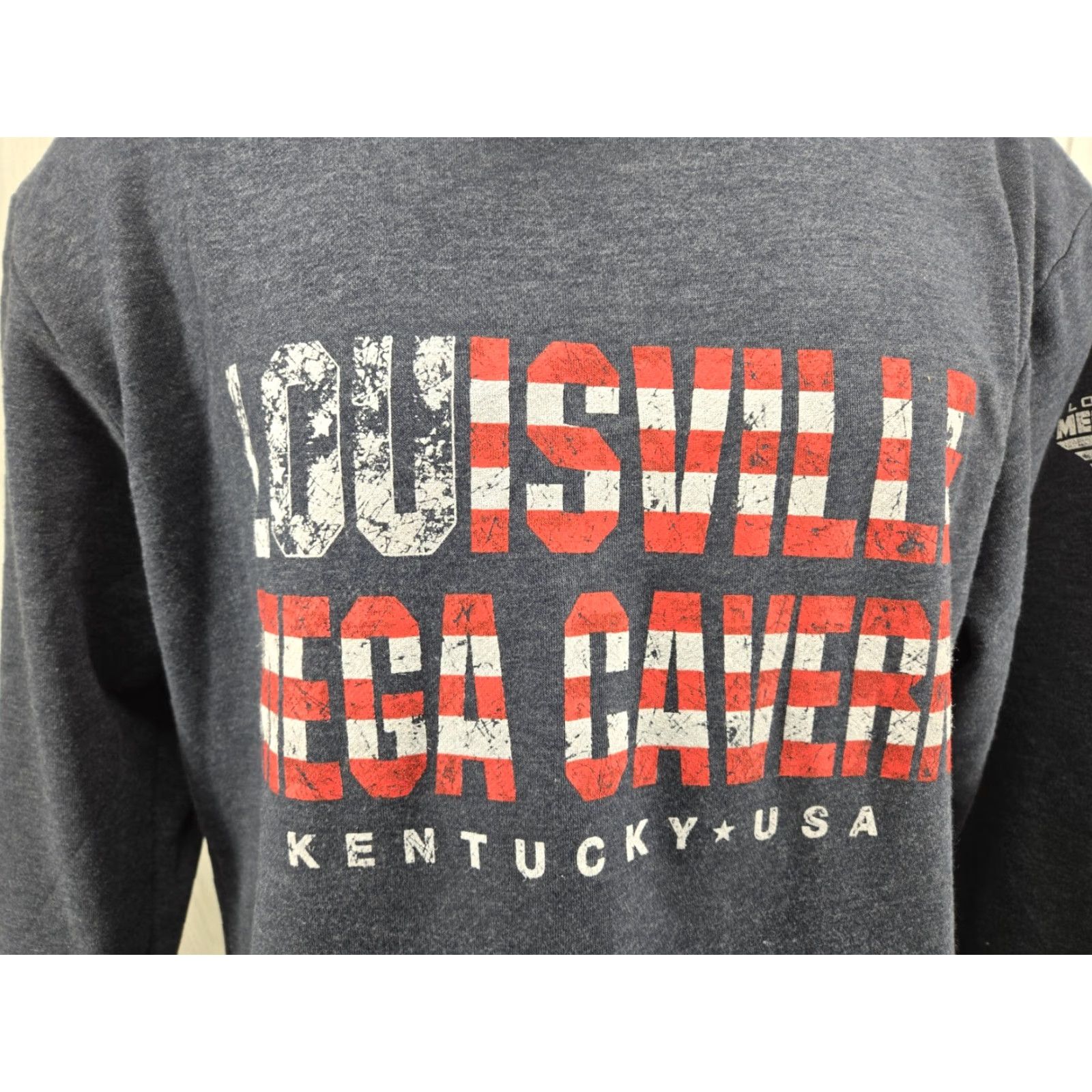 Next Level VINTAGE Louisville Mega Cavern Hoodie Mens XL Blue Pullover Size US XL / EU 56 / 4 - 3 Thumbnail