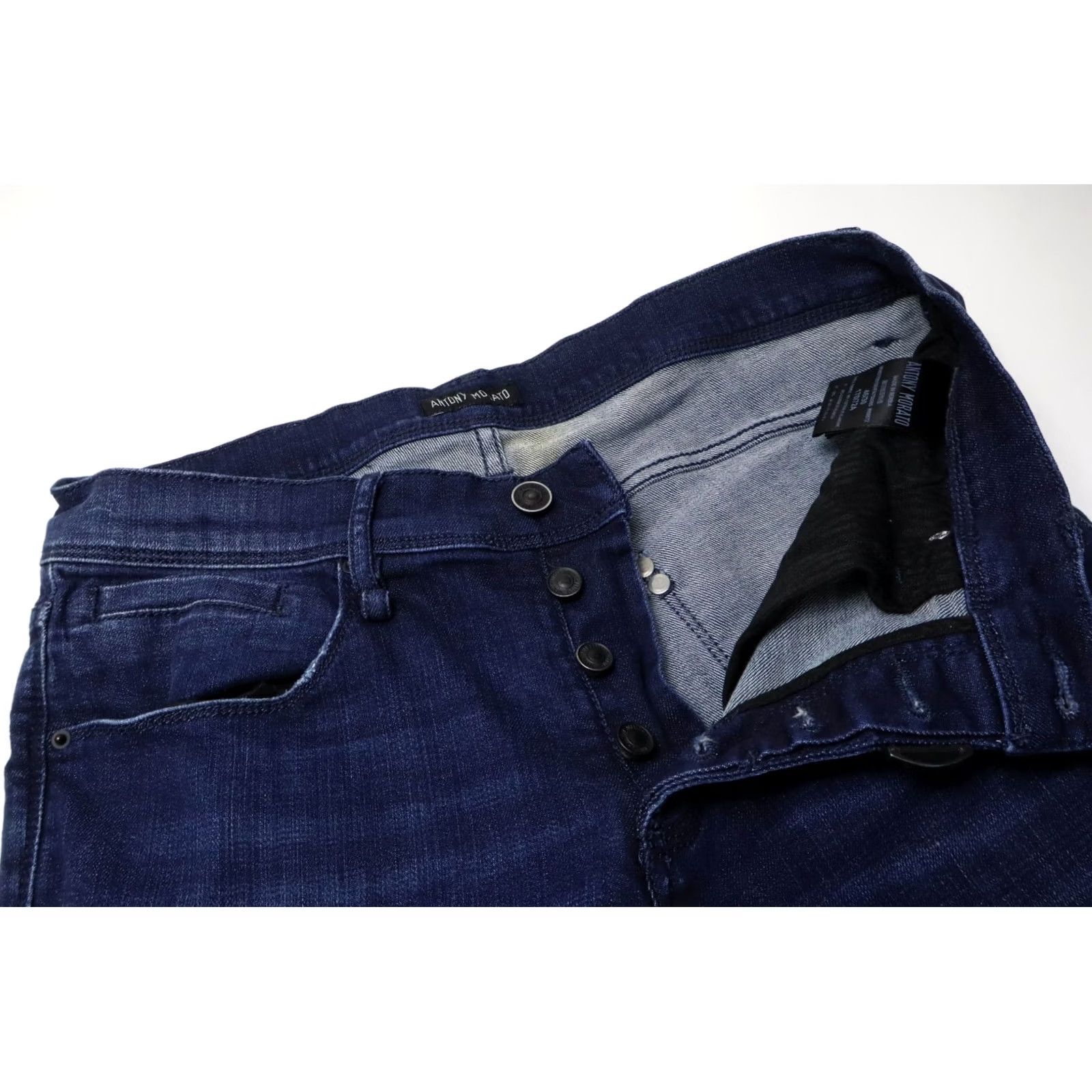 Antony Morato ANTONY MORATO Jeans Men's UK 30 Fade Effect Whiskers Button Fly Stretch Blue Jeans Slim Mens UK 30 Fade Blue Size US 30 / EU 46 - 4 Thumbnail
