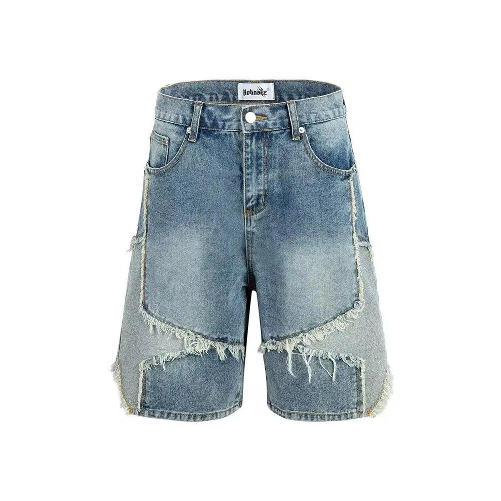 Jean Hype Stars Patchwork Baggy Washed Shorts Jean Y2k Size US 30 / EU 46 - 3 Thumbnail