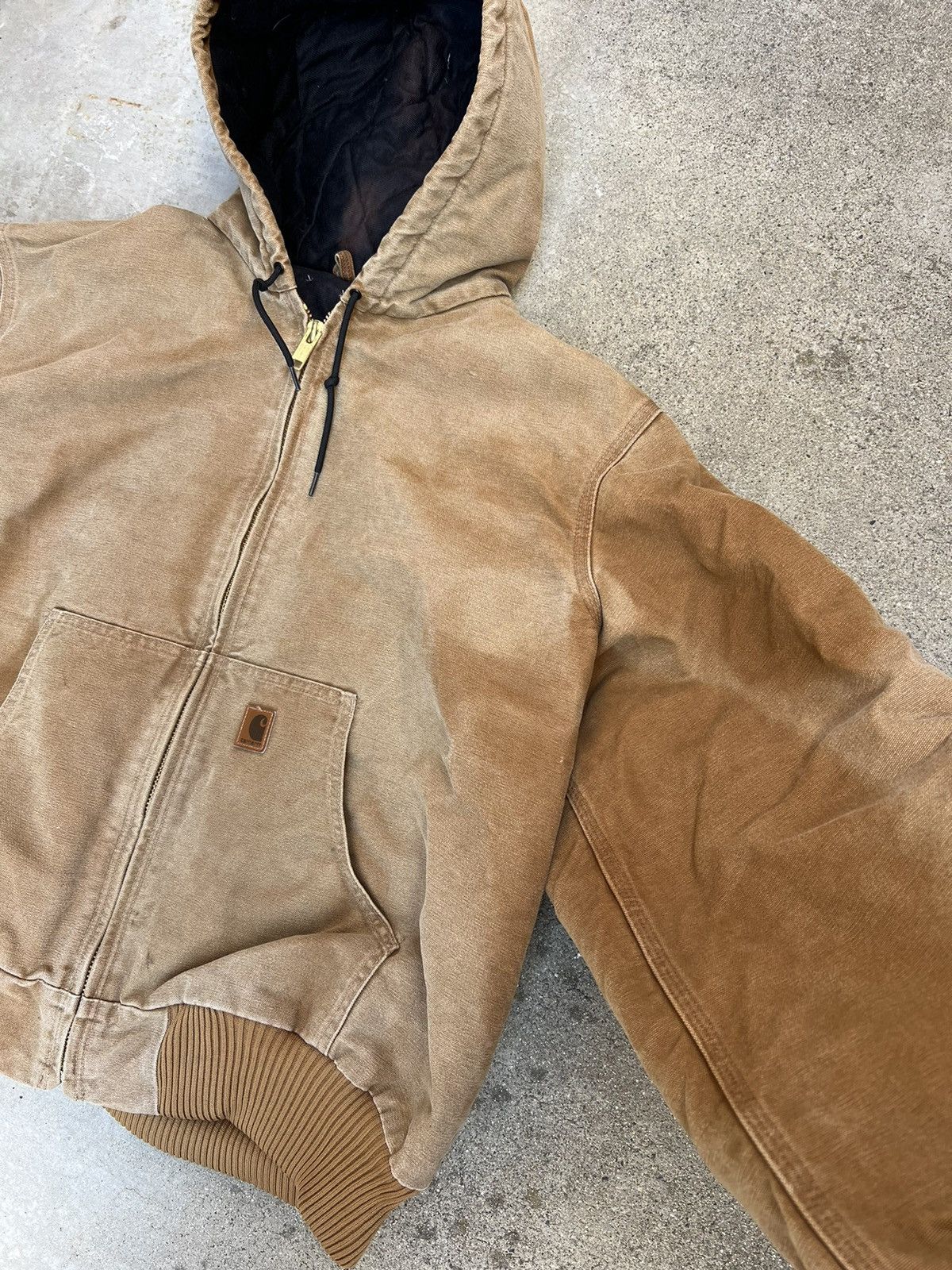 image of 90's Faded Carhartt Jacket in Tan, Men's (Size XL)