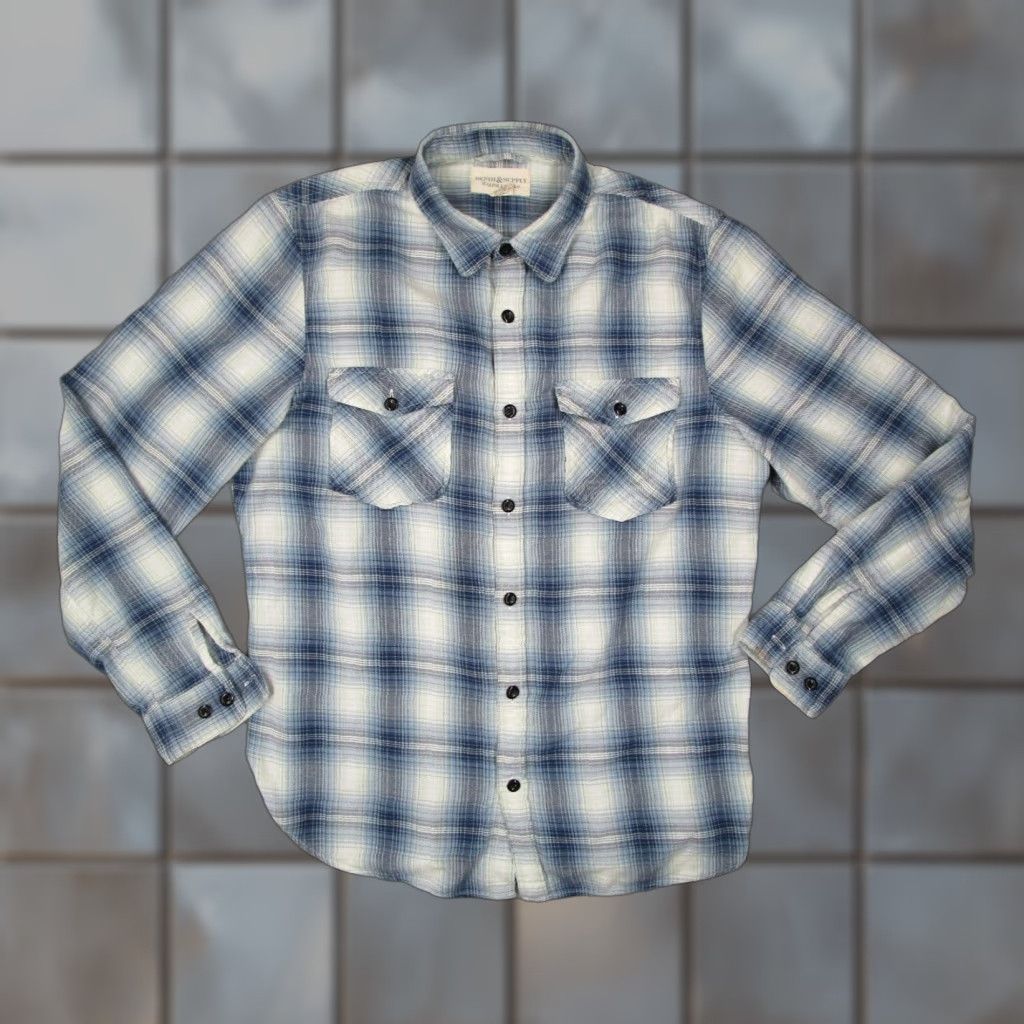 Ralph Lauren DENIM & SUPPLY RALPH LAUREN Shirt Mens XL Blue Check Button-Up Flannel Workwear Size US XL / EU 56 / 4 - 1 Thumbnail