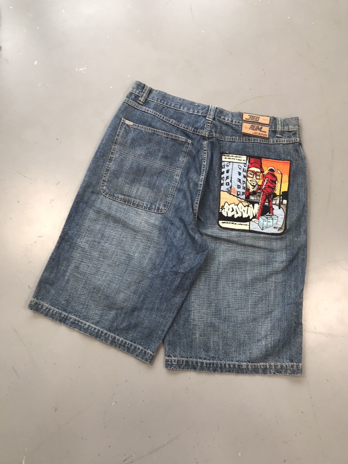 Redrum Dogpound × Southpole × Vintage Vintage red rum bluza HipHop denim jort Size US 40 / EU 56 - 7 Thumbnail