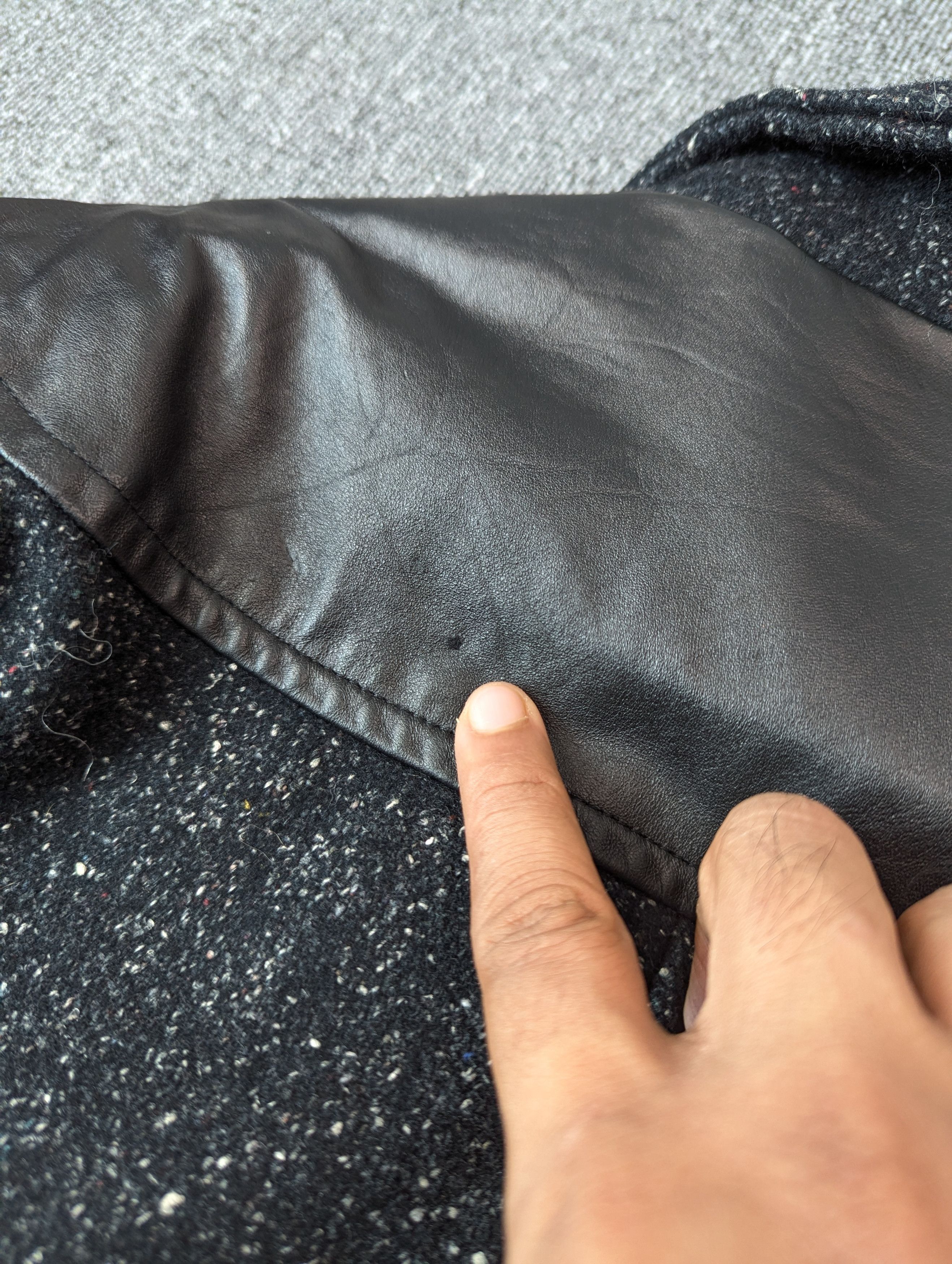Designer × Vintage Vintage 80s ADA Paris Leather And Tweed Wool Coat Jacket Size US L / EU 52-54 / 3 - 15 Thumbnail