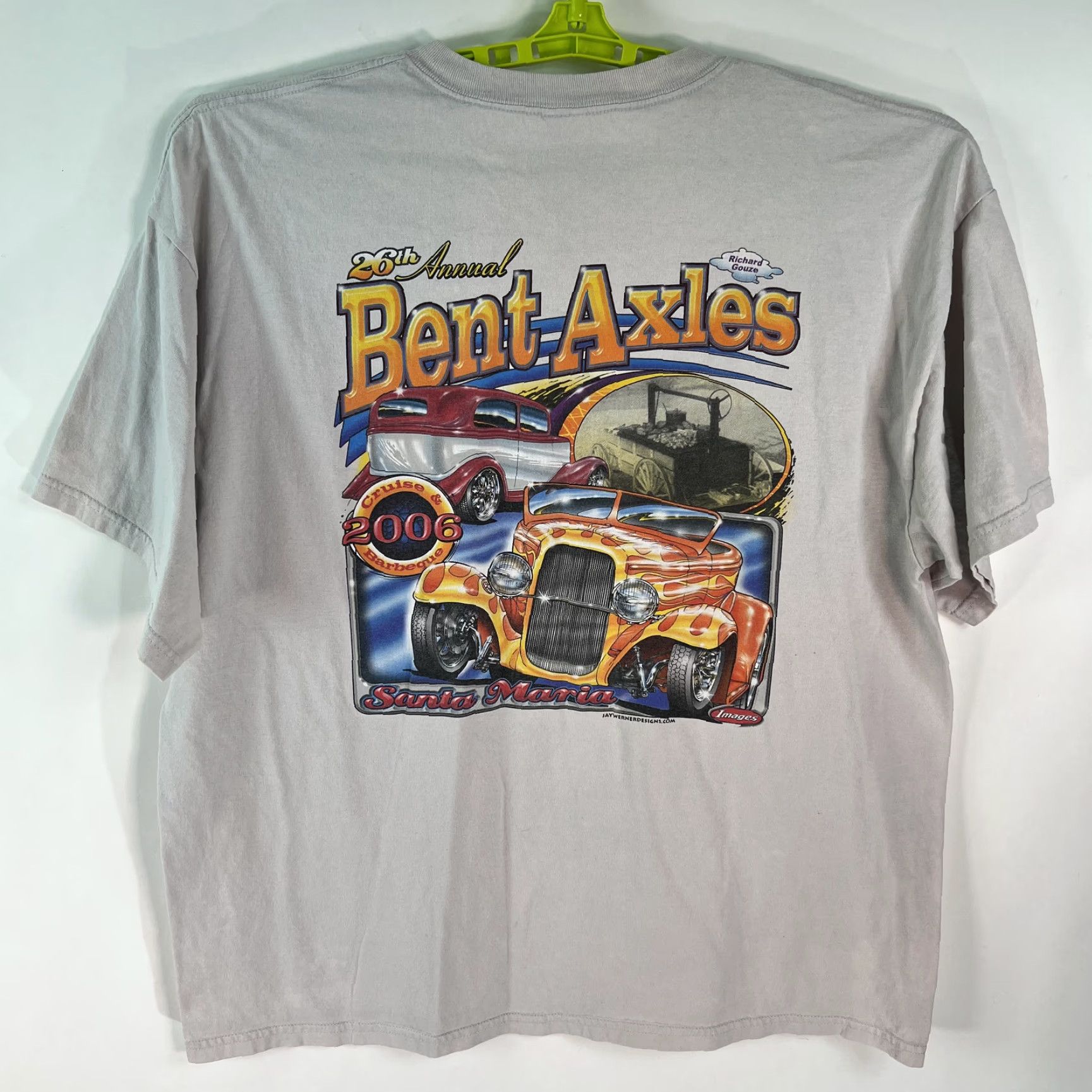 Gildan Bent Axles 26th Annual 2006 Cruise & Barbeque Santa Maria Gray Mens T Shirt 2XL Size US XXL / EU 58 / 5 - 2 Thumbnail