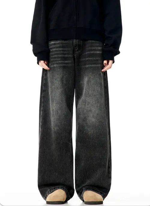 Japanese Brand × Jean Men's vintage washed distressed straight loose jeans Size US 34 / EU 50 - 1 Thumbnail
