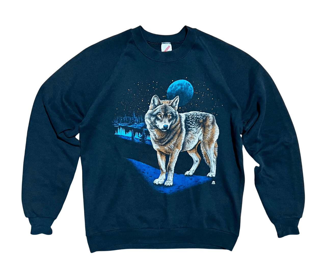 Jerzees Wolf & Moon Jerzees 1987 Black Vintage Crew Neck Sweatshirt Size US L / EU 52-54 / 3 - 1 Thumbnail