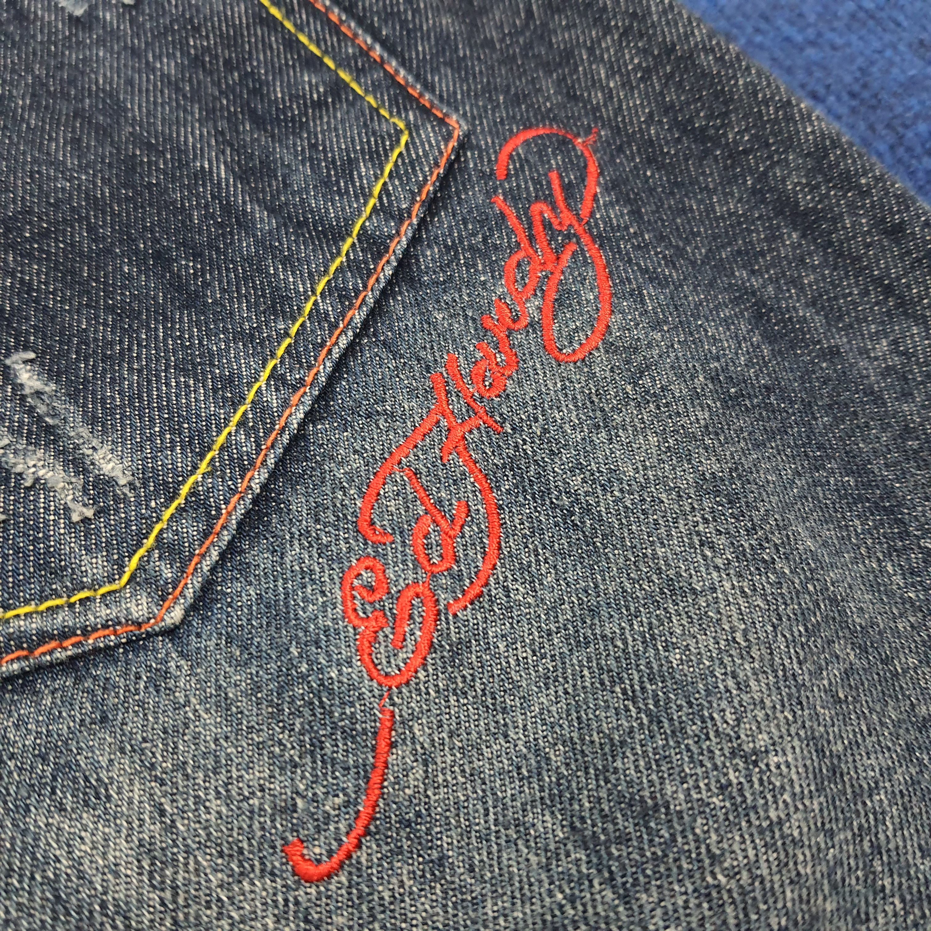 Ed Hardy Vintage Ed Hardy Skull Embroidered Custom Logo Jeans C272N18 Size US 43 - 9 Thumbnail