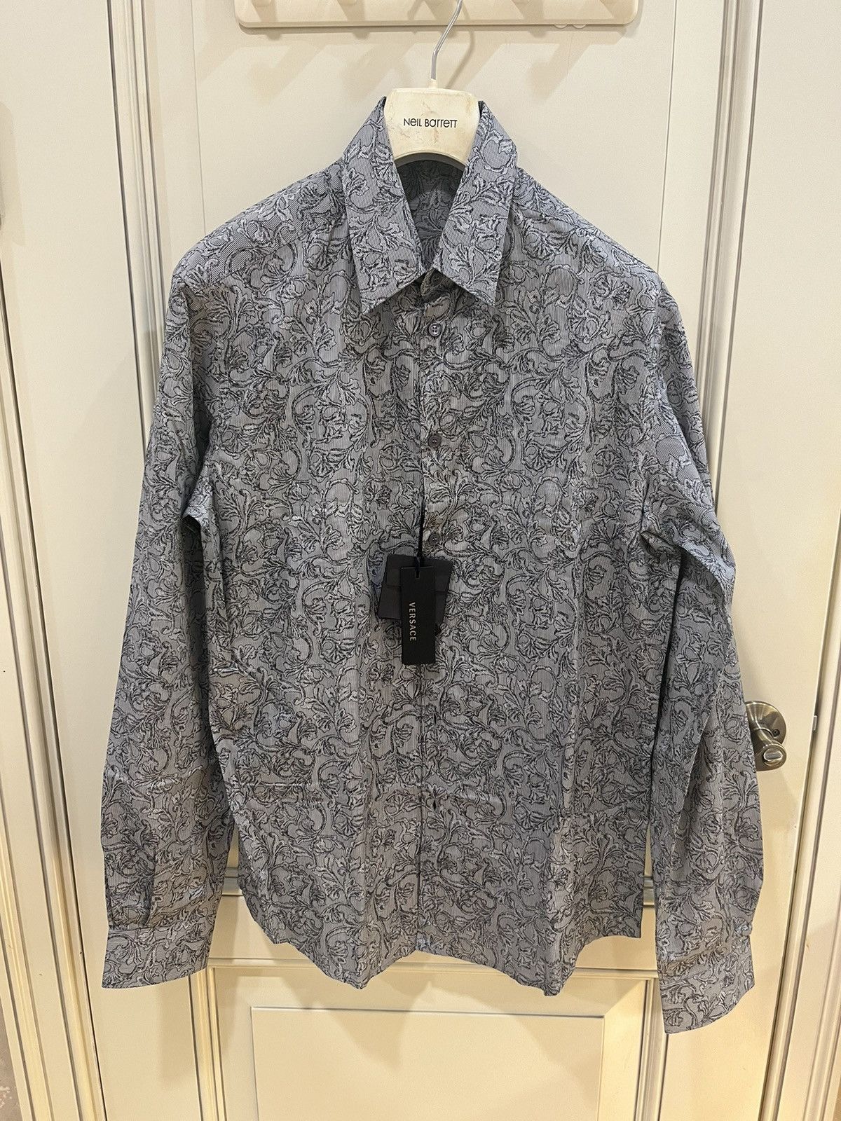 Baroque print shirt collar size40