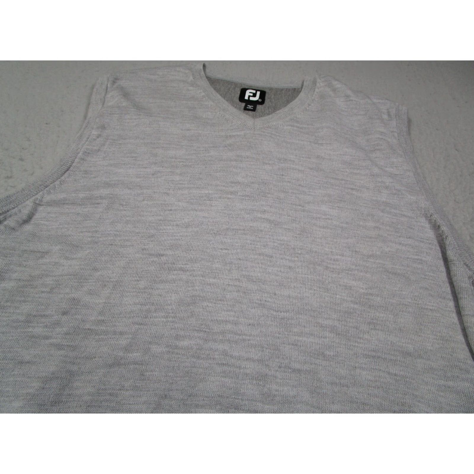 Footjoy FootJoy Vest Mens Large Gray V Neck Wool Sleeveless Pullover Work Travel Golf Shirt Size US L / EU 52-54 / 3 - 2 Thumbnail