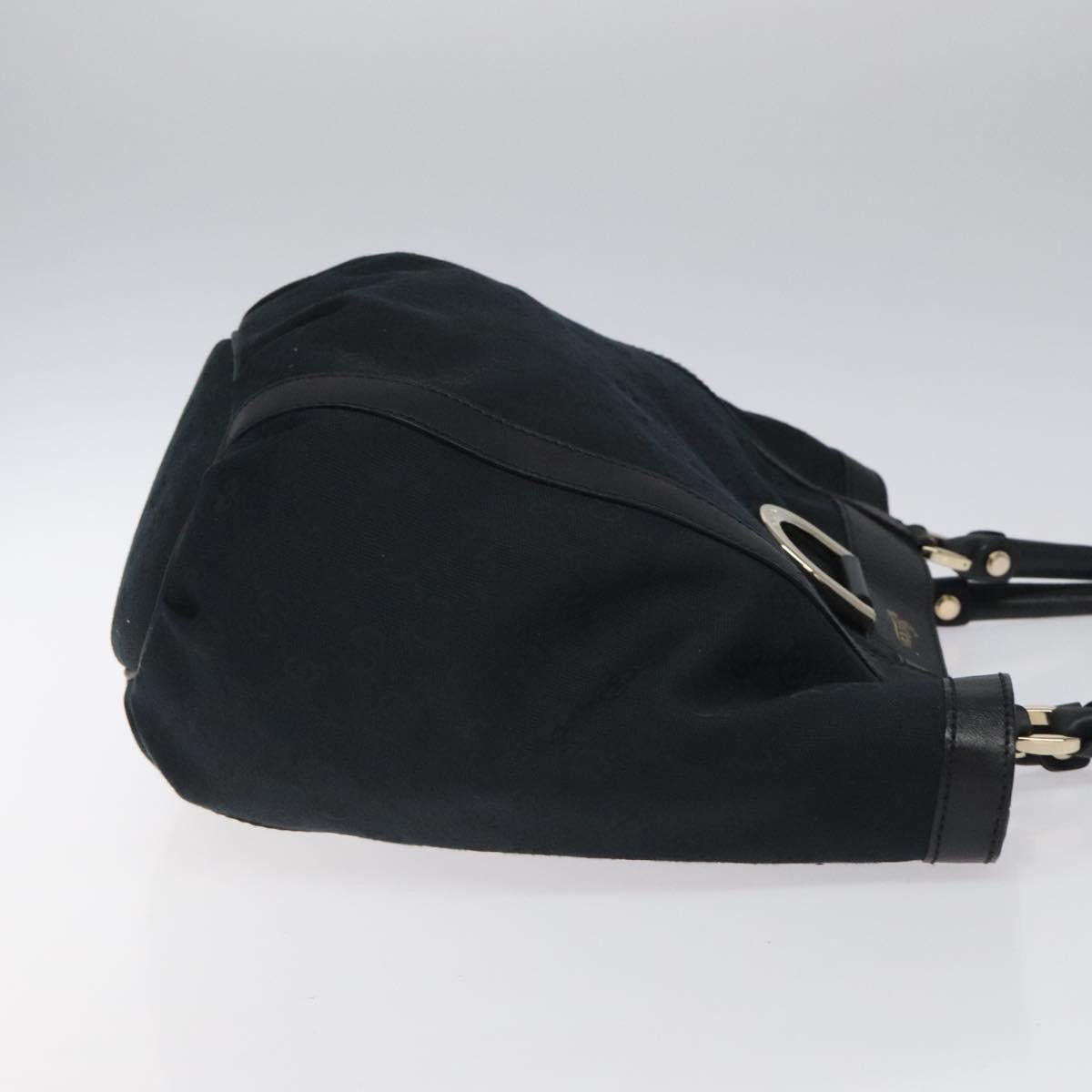 GUCCI GG Canvas Tote Bag Black Gold