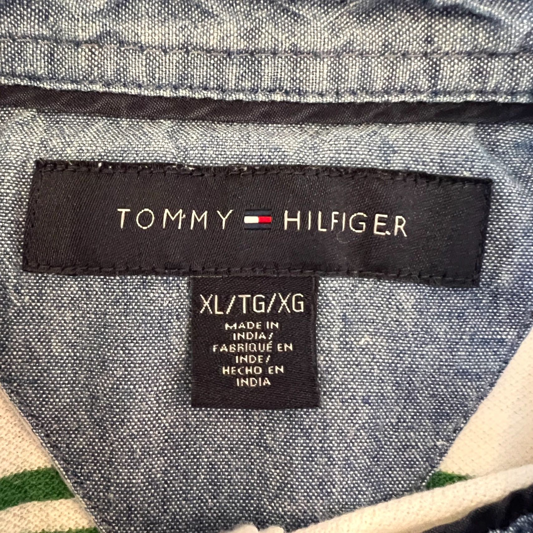 Tommy Hilfiger VINTAGE Tommy Hilfiger Polo Shirt Men XL Short Sleeve Striped White Green Knit Logo Casual Size US XL / EU 56 / 4 - 4 Thumbnail