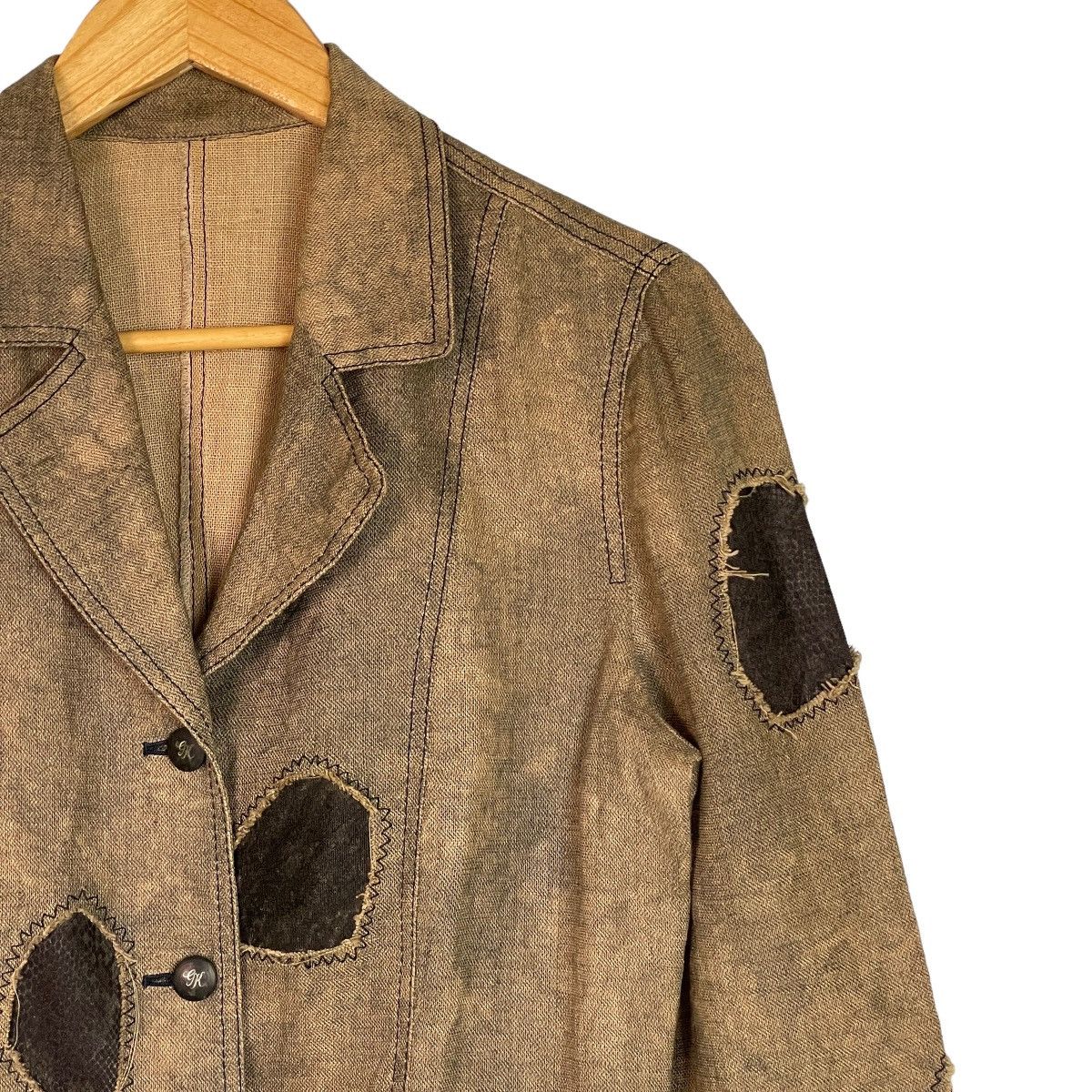 Designer × Japanese Brand Japanese Bondage Patchwork Blazer Size L / US 10 / IT 46 - 4 Thumbnail