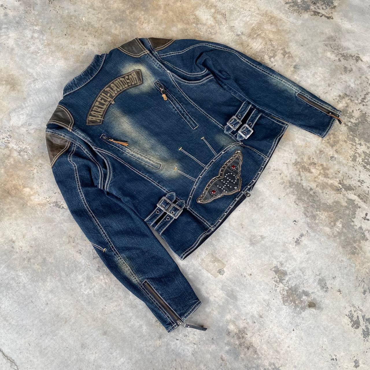 Harley Davidson Harley-Davidson Vintage Women Biker Jacket Leather Studded Size L / US 10 / IT 46 - 11 Thumbnail
