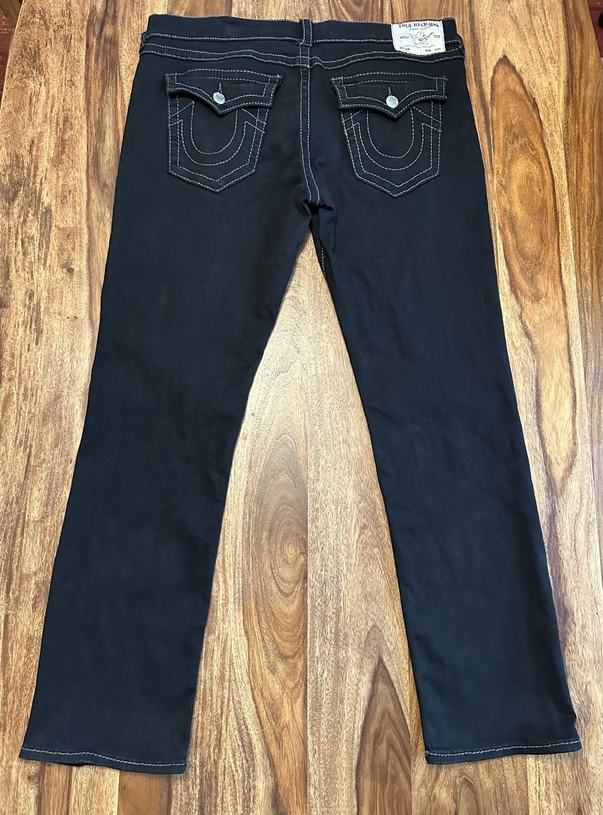 True Religion TRUE RELIGION RICKY STRAIGHT GREY ON BLACK JEANS Size US 38 / EU 54 - 1 Thumbnail