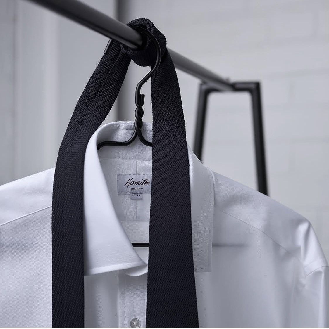 Hamilton White Herringbone Long Sleeve Shirt – Custom Made