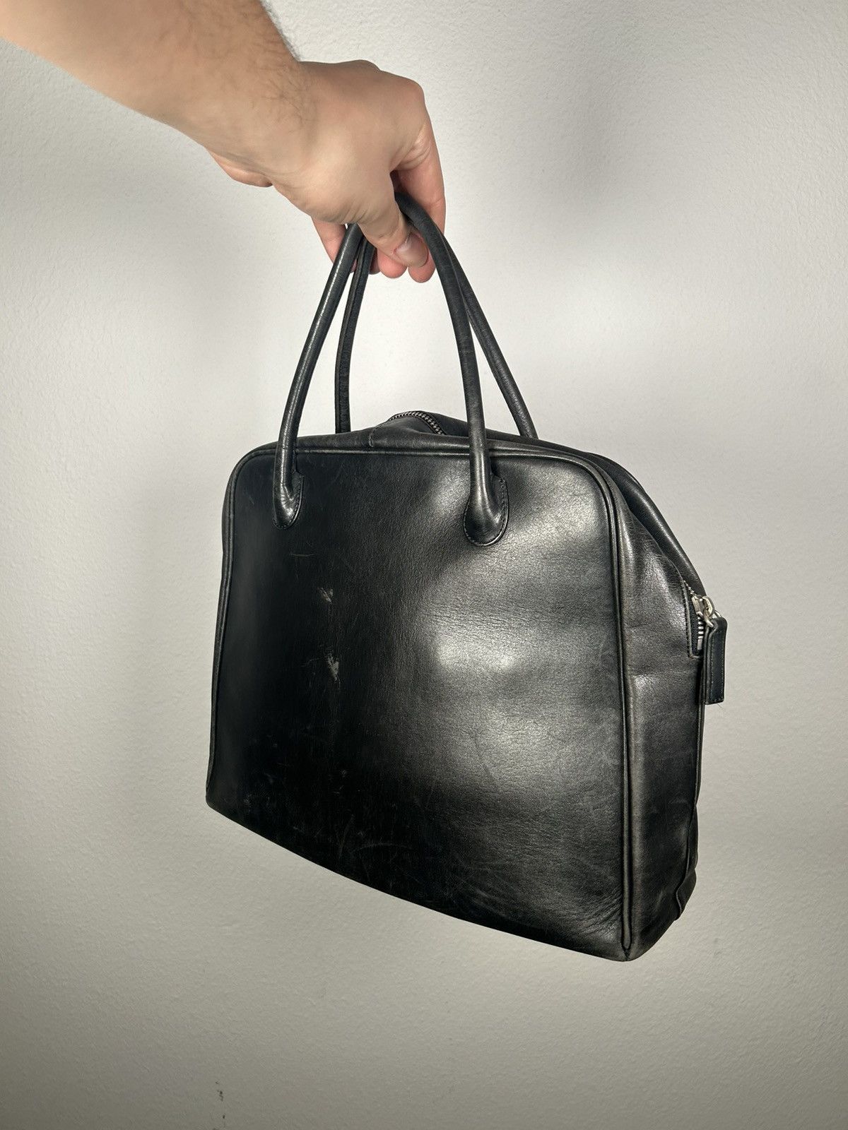 Helmut Lang 00S Aged Doctor Bag in Black, Men's
