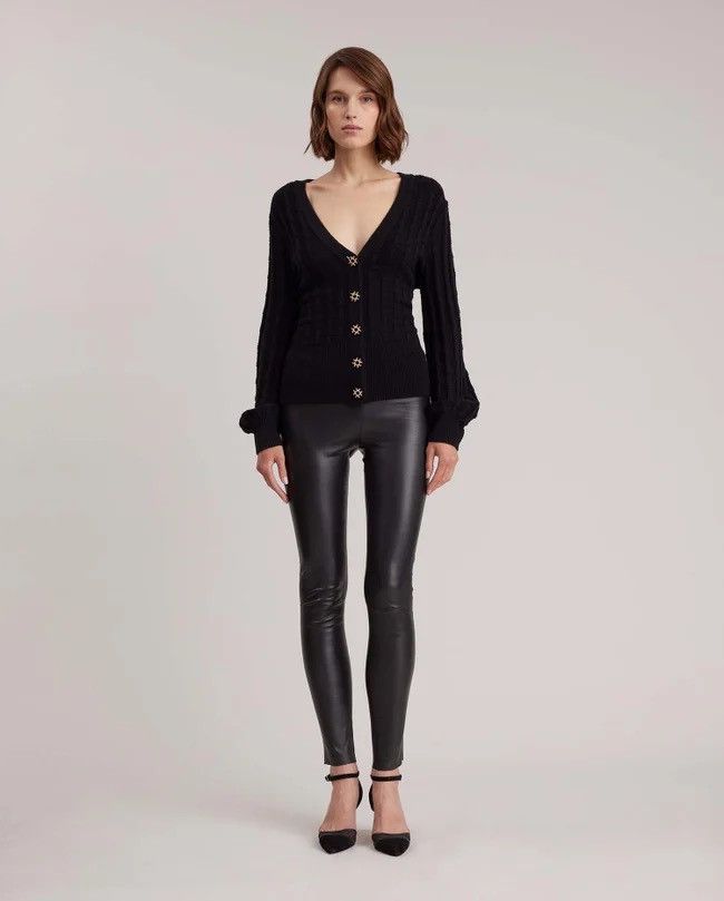 image of Derek Lam 100% Lambskin Leather Legging Size 2 in Black, Women's