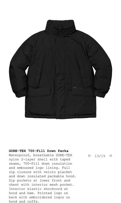 Supreme Supreme GORE-TEX 700-Fill Down Parka | Grailed