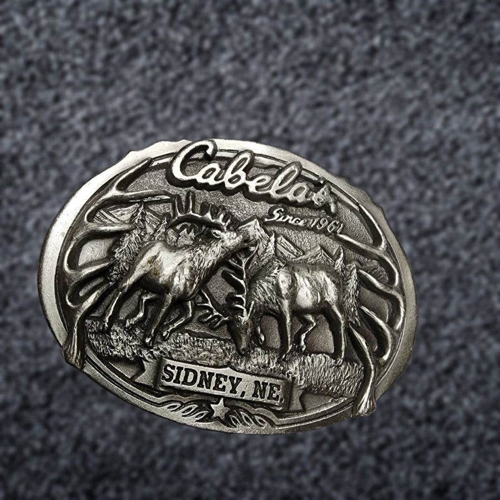 Vintage VINTAGE Cabela's Elk Antlers Belt Buckle Men Pewter Animal 60s Western Accessories Size ONE SIZE - 1 Thumbnail