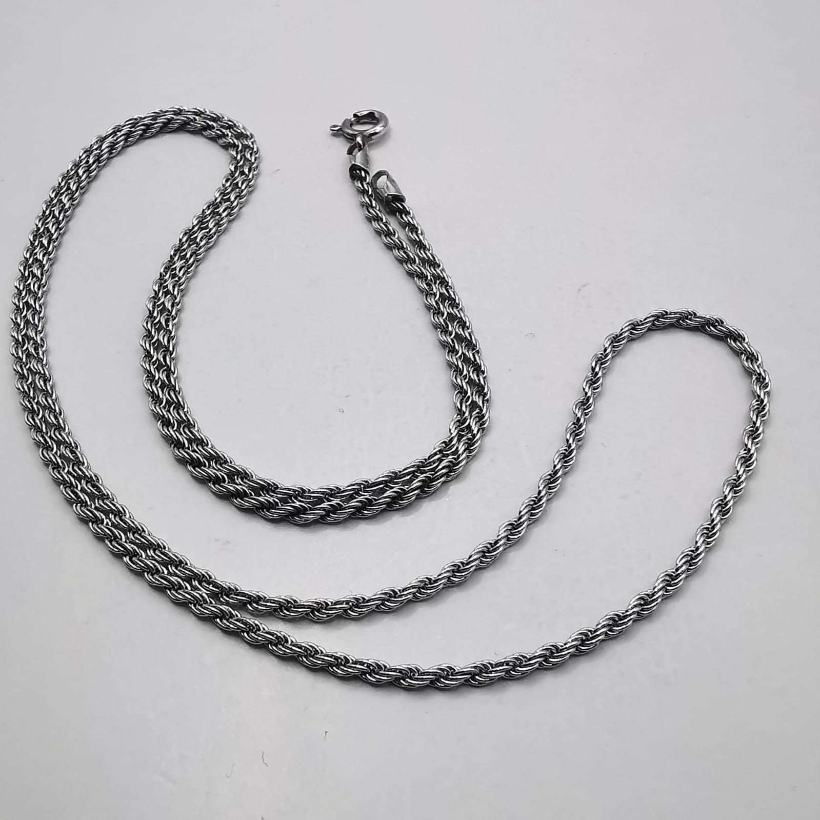 Sterling Silver Vintage Jewelry Chain, 925 Sterling Silver, Signed 7.59g Size ONE SIZE - 8 Thumbnail