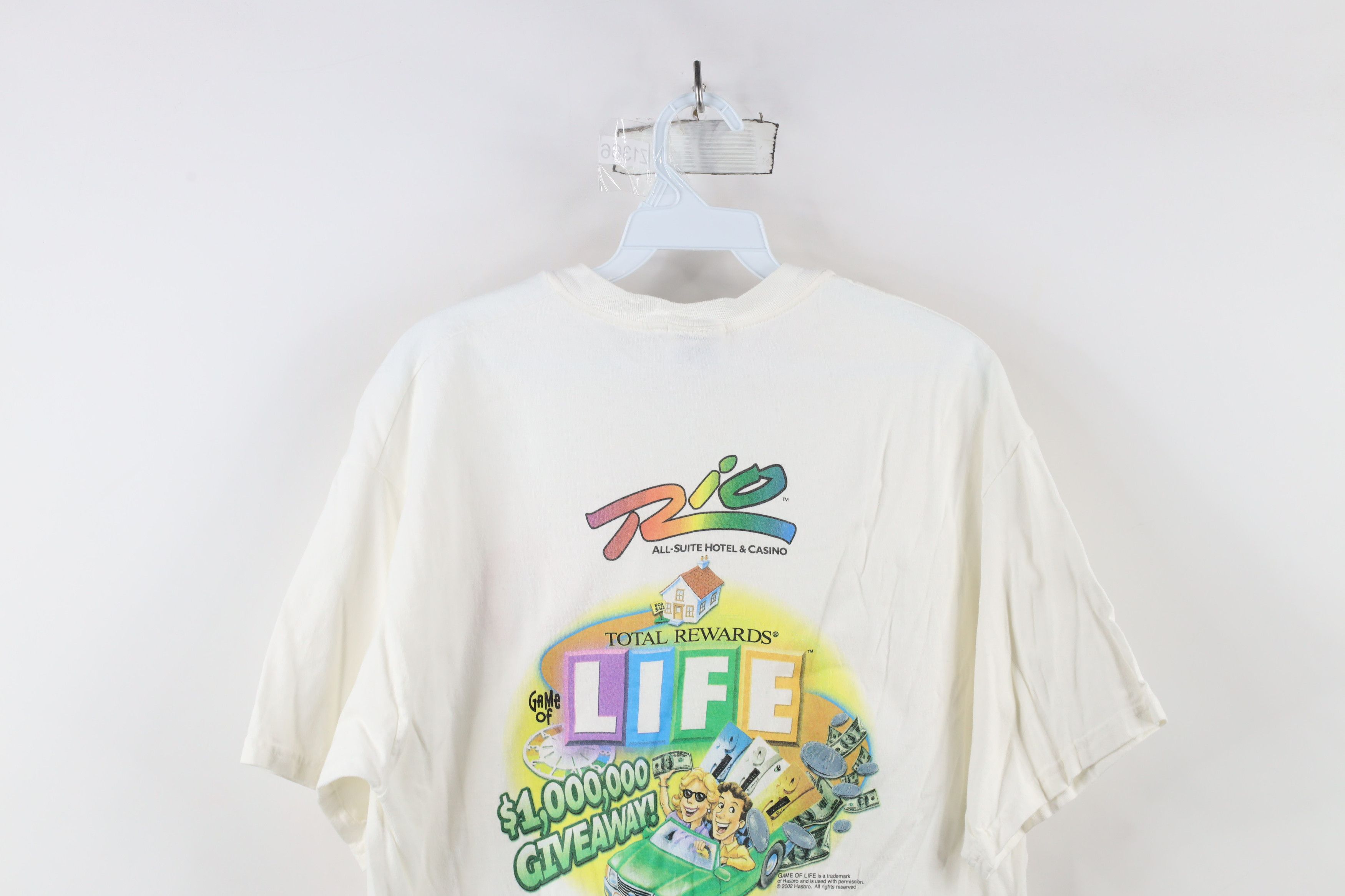 Vintage Vintage Y2K 2002 Casino Game of Life Giveaway T-Shirt White Size US L / EU 52-54 / 3 - 12 Thumbnail