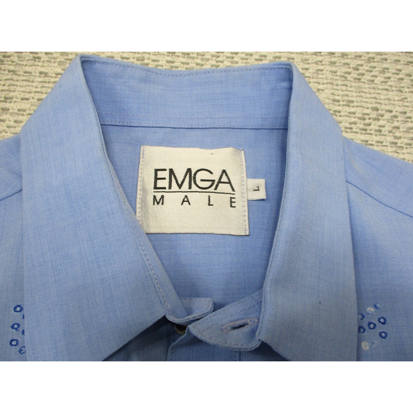 Vintage VINTAGE EMGA Polo Shirt Men Large L Short Sleeve Blue Cotton 70s 80s 90s Retro Dad Golf Baseball Style Size US L / EU 52-54 / 3 - 5 Thumbnail
