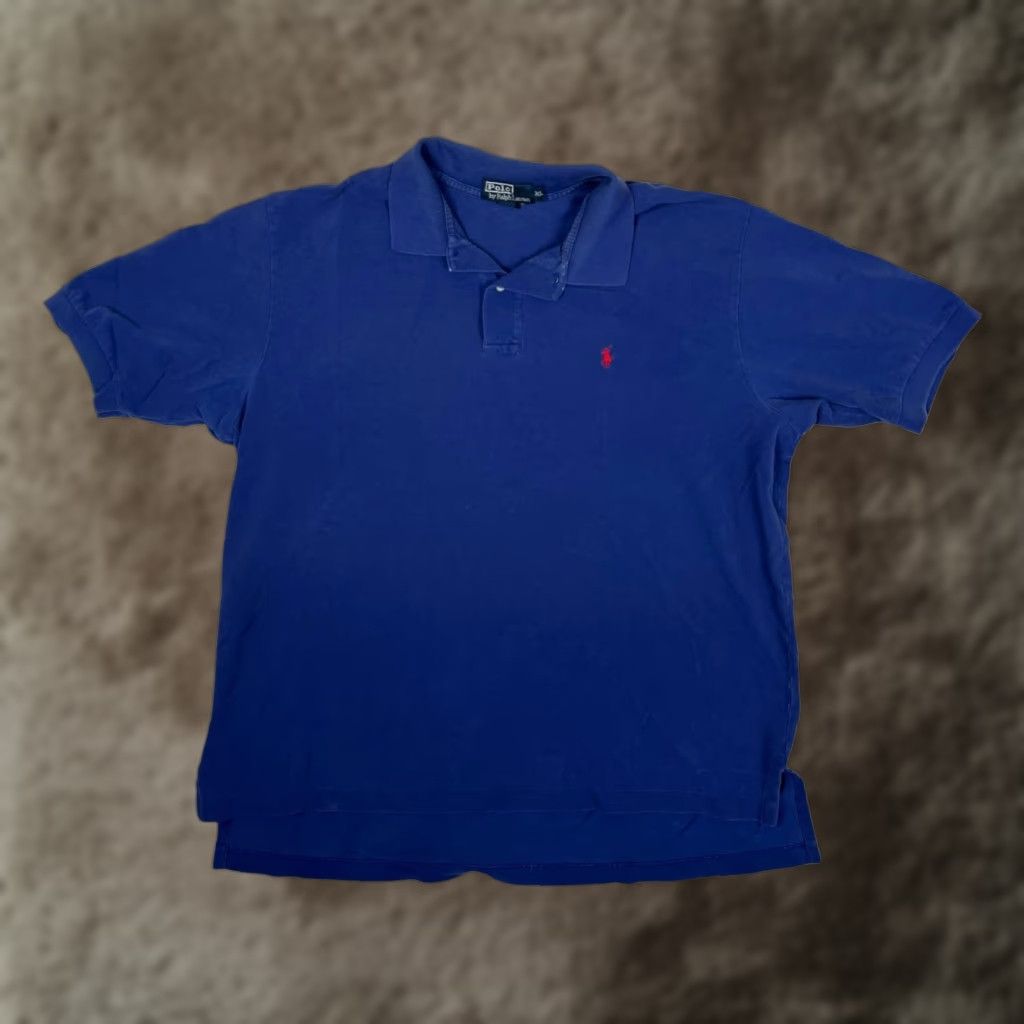 Polo Ralph Lauren VINTAGE Polo Ralph Lauren Polo Shirt Mens 2XL Blue Red Pony Logo Y2K Faded Size US XXL / EU 58 / 5 - 1 Thumbnail