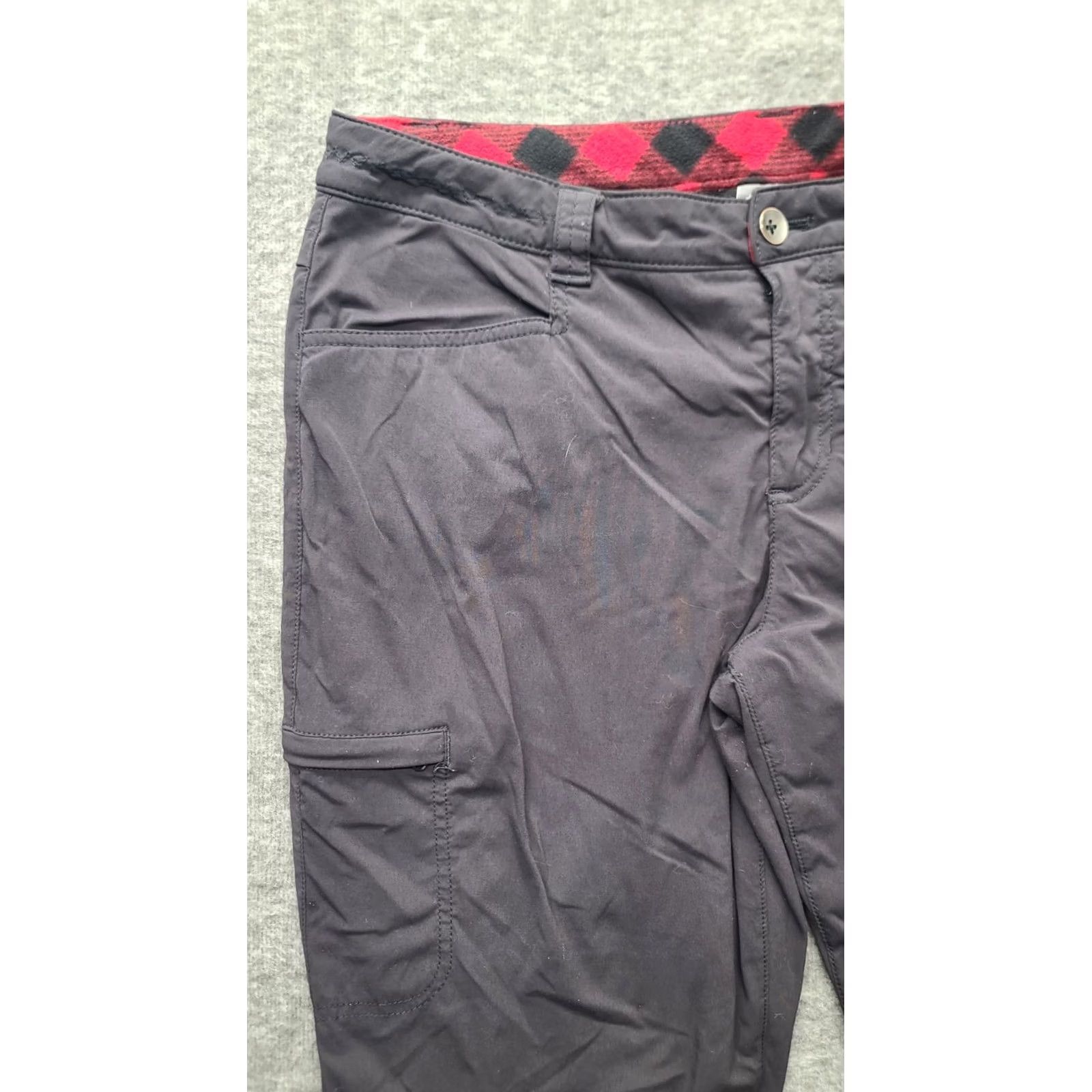Eddie Bauer Eddie Bauer Womens Pants Casual Workwear 12 Bootcut Pockets Relaxed 31in Inseam Black Nylon Polyester Spandex Lined Flannel Outdoors Cargo Size 34" / US 12 / IT 48 - 7 Thumbnail