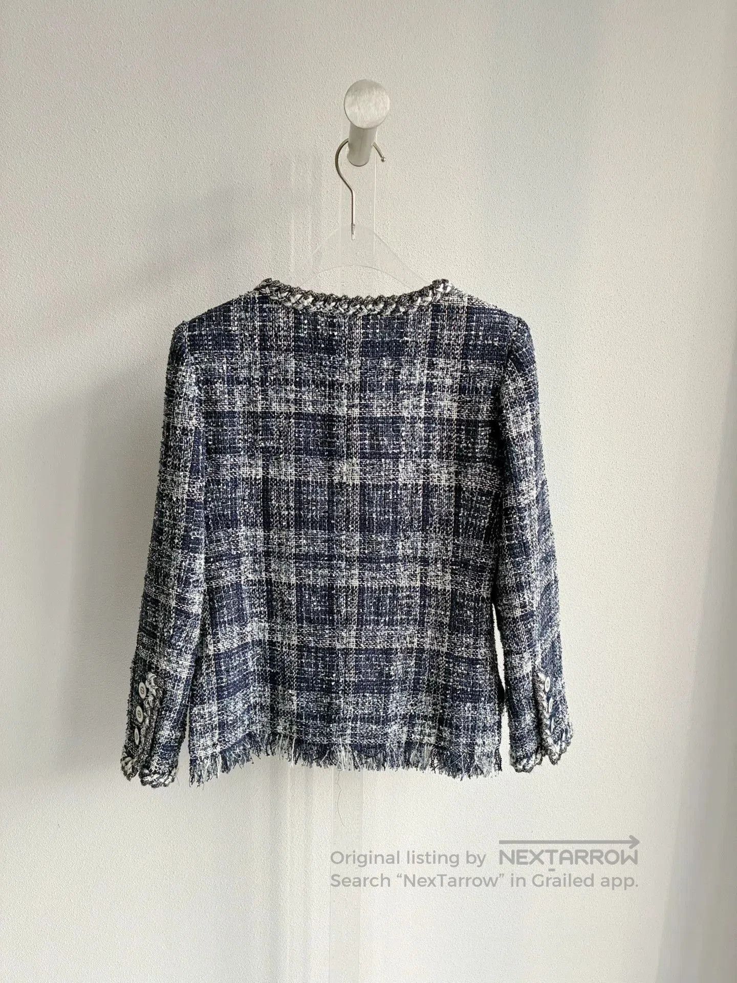Chanel Chanel Blue Plaid Tweed Jacket. Size XXS / US 00 / IT 34 - 3 Thumbnail