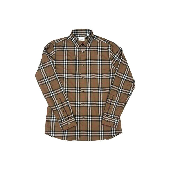 Burberry Burberry Brown Checked Long Sleeve Shirt Size US S / EU 44-46 / 1 - 1 Thumbnail