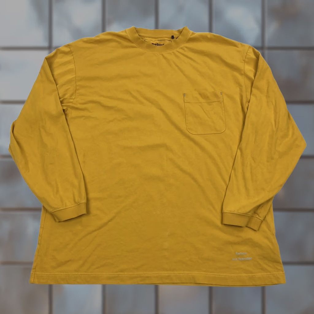 Barbour Barbour and Wander T-Shirt Mens XXL Yellow Lighthouse Graphic Print Crew Neck Long Sleeve Pocket Graphic Tee Size US XXL / EU 58 / 5 - 1 Thumbnail